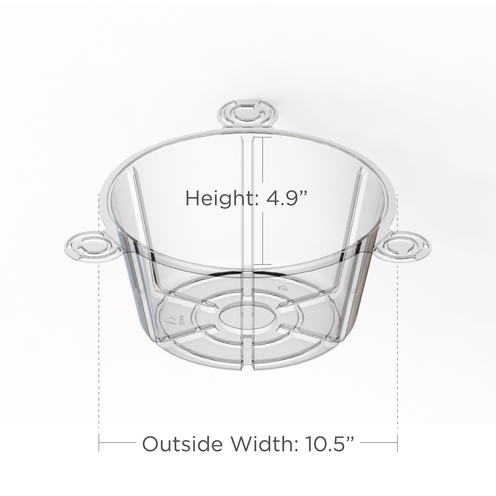 Crescent Garden 10.51-Inches Clear Plastic Plant Saucer