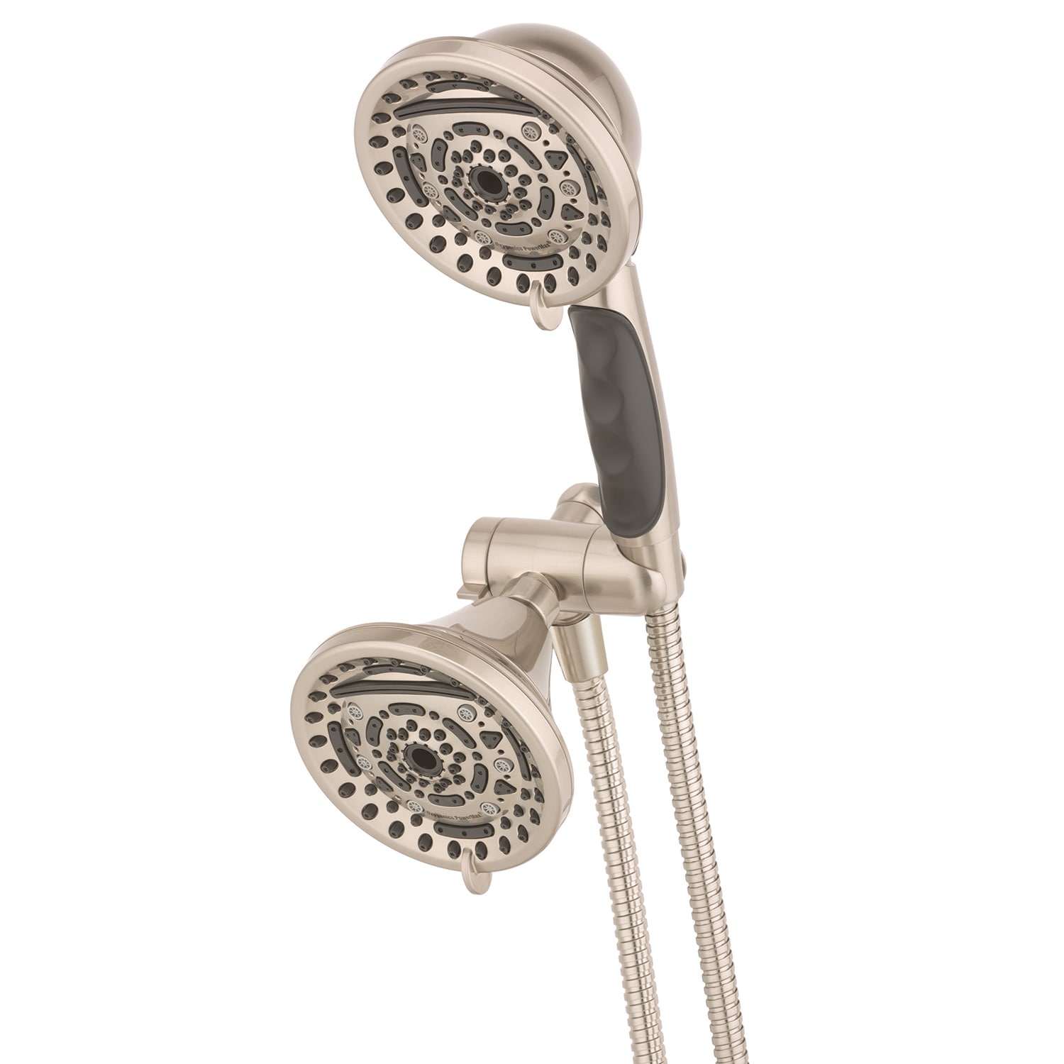 Oxygenics PowerMax Brushed Nickel 4.5-in Round Dual/Combo