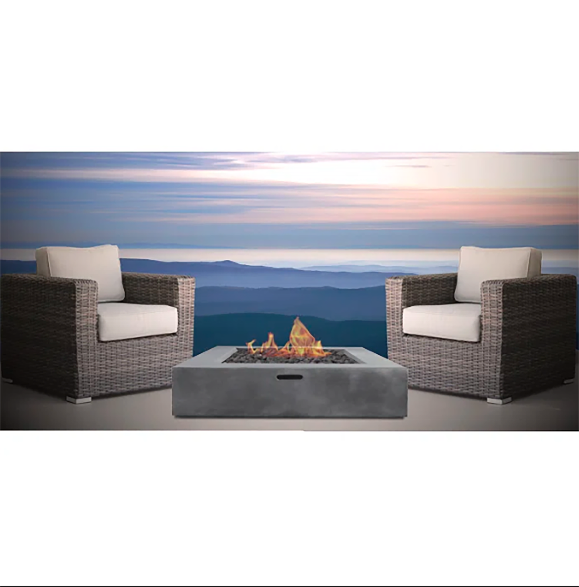Living Source International CM-1082-36 patio Square Wicker Outdoor Balcony Table 33-in W x 33-in L