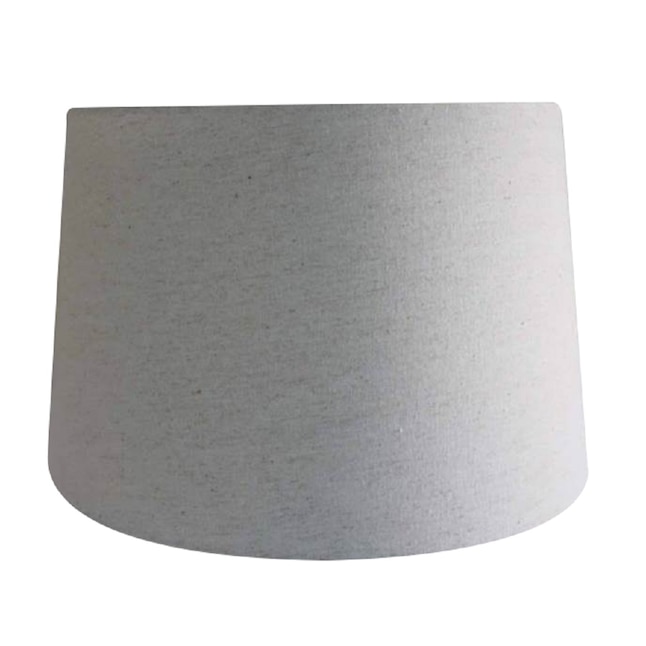 Natural Fabric Drum Lamp Shade, Dark Gray Linen Lamp Shade