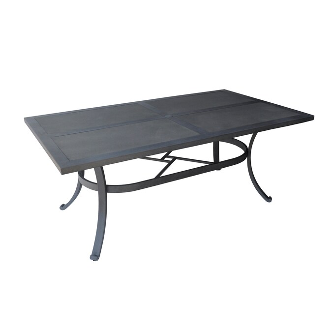 Allen Roth Newstead Rectangle Outdoor Dining Table W X L With Umbrella Hole In The Patio Tables Department At Com - Better Homes Gardens Everson Rectangular Patio Dining Table
