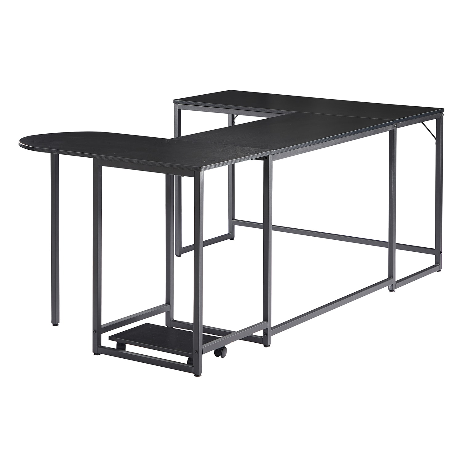 GZMR U-Shaped Computer Desk 78.7-in Black Modern/Contemporary U-shaped ...