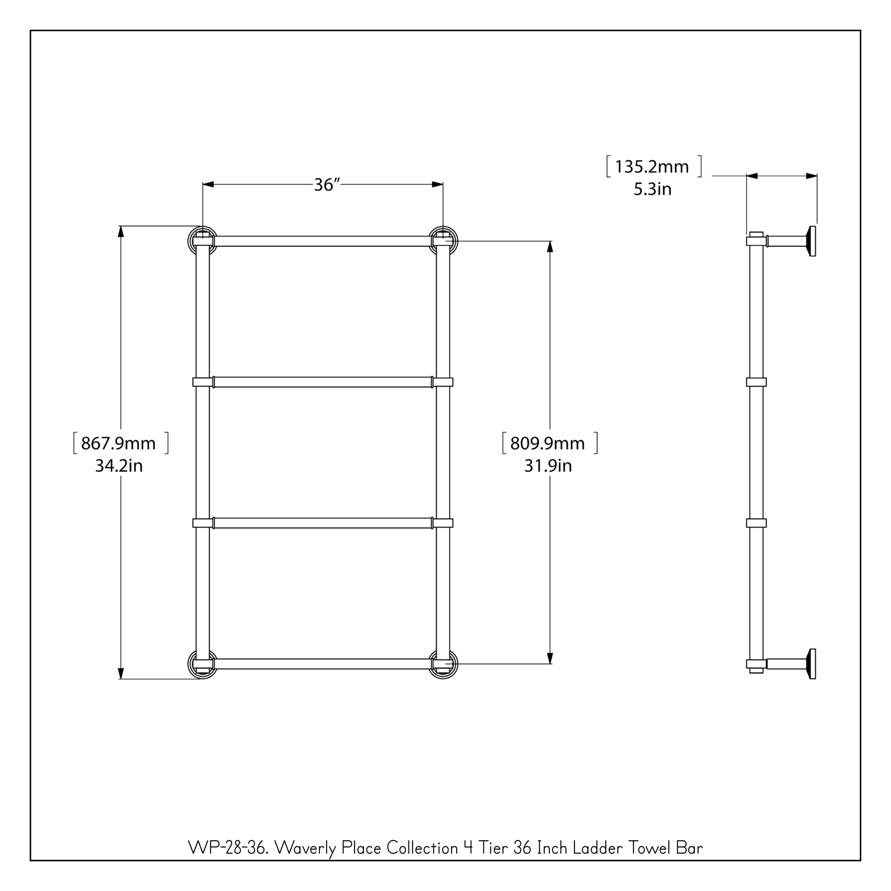 Allied Brass WP-28-36-GYM d060350 - View #3
