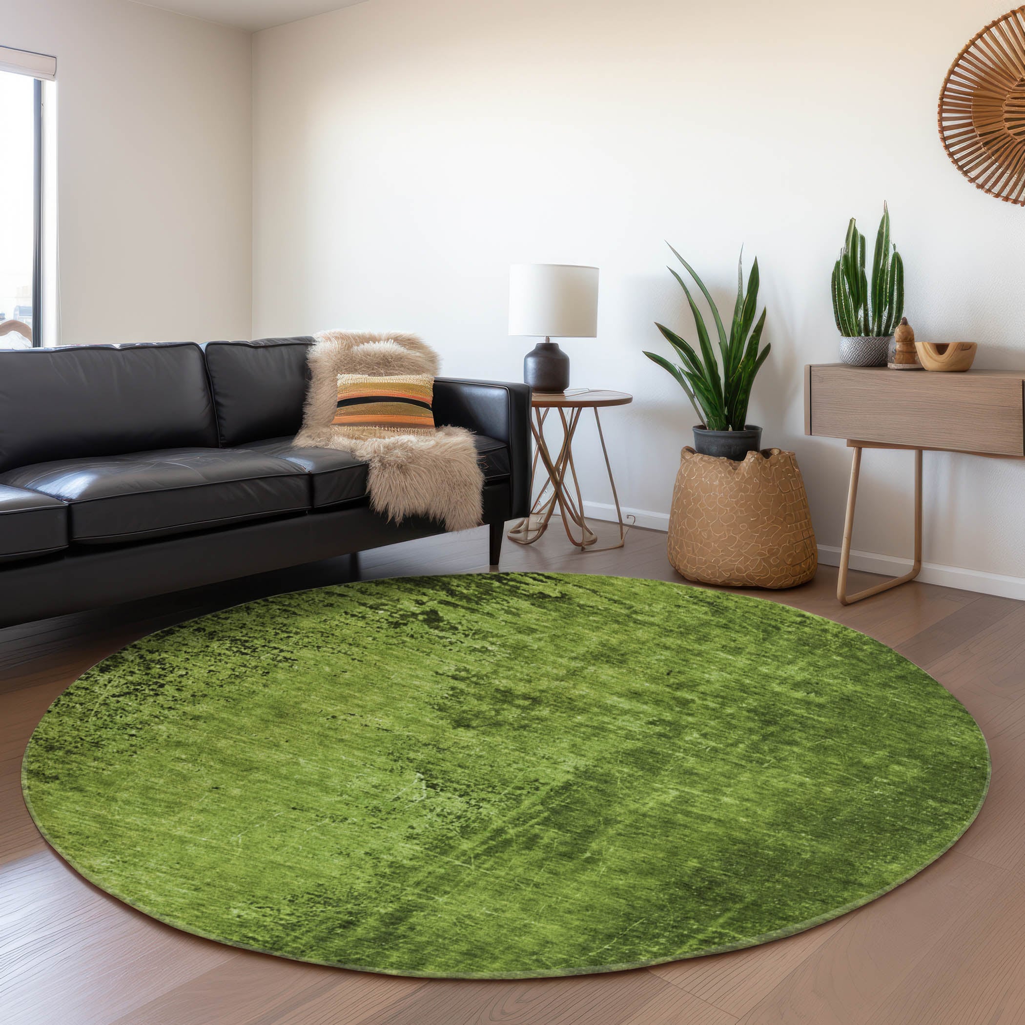 Addison Rugs AMF538TE8RO Mayfield AMF538TE 8 x 8 (ft) Loomed Polyester Teal Round Indoor Geometric Machine washable Area rug