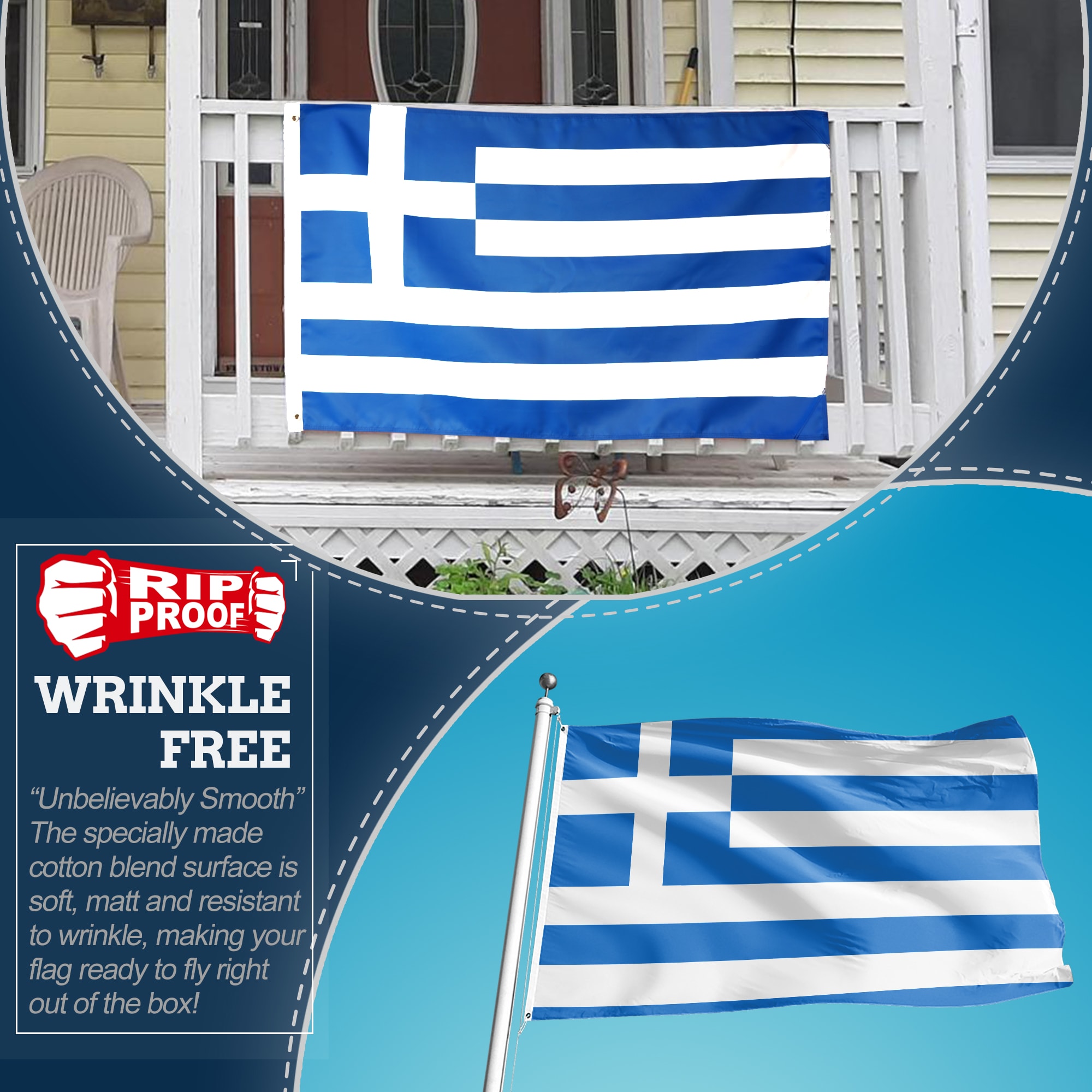 Anley A.FLAG.D.GREECE Decorative-Banner-Flags - View #4