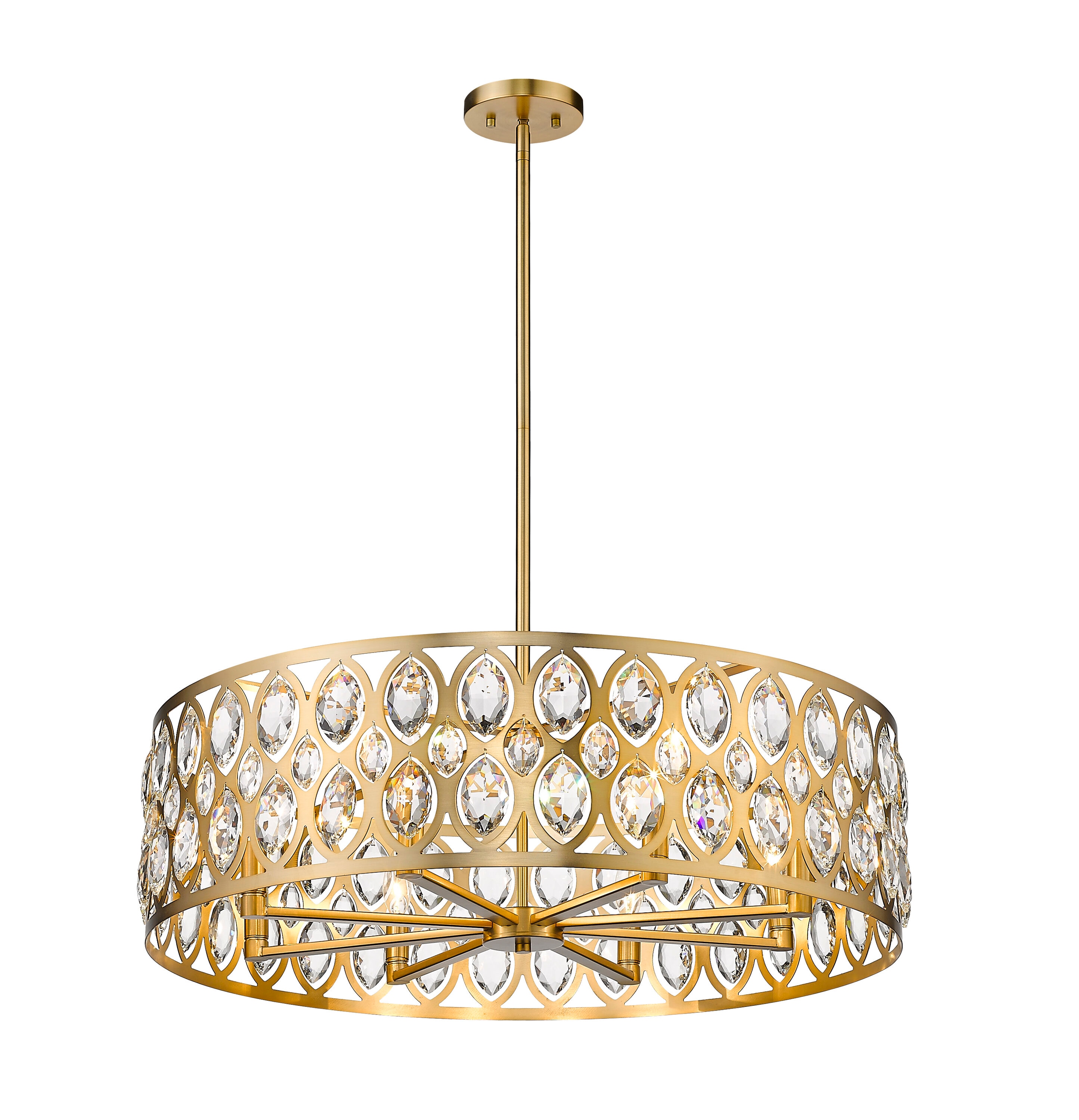 Heirloom Brass and Crystal 8-Light Chandelier