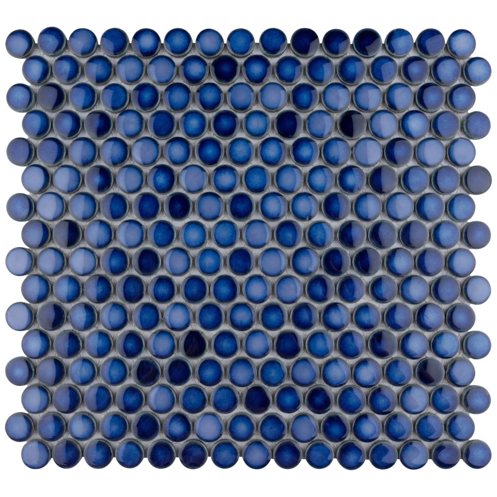 Smart Tiles Penny Davy Navy Blue 9-in x 9-in Glossy Resin Penny Round  Subway Peel and Stick Wall Tile (2-sq. ft/ Carton) in the Tile department  at
