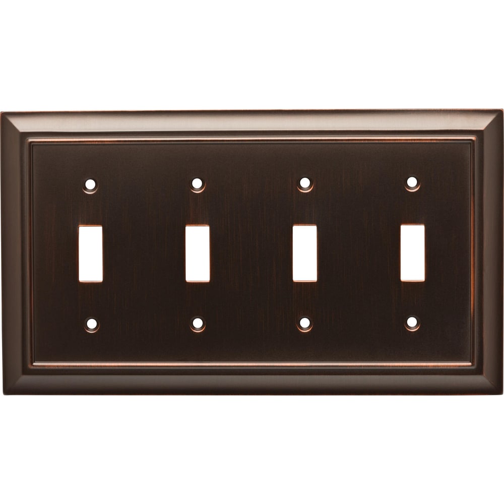 Brainerd W10600-BZM-UC Architectural 4 -Gang Standard Size Bronze Matte Natural fiber Indoor Toggle Wall Plate
