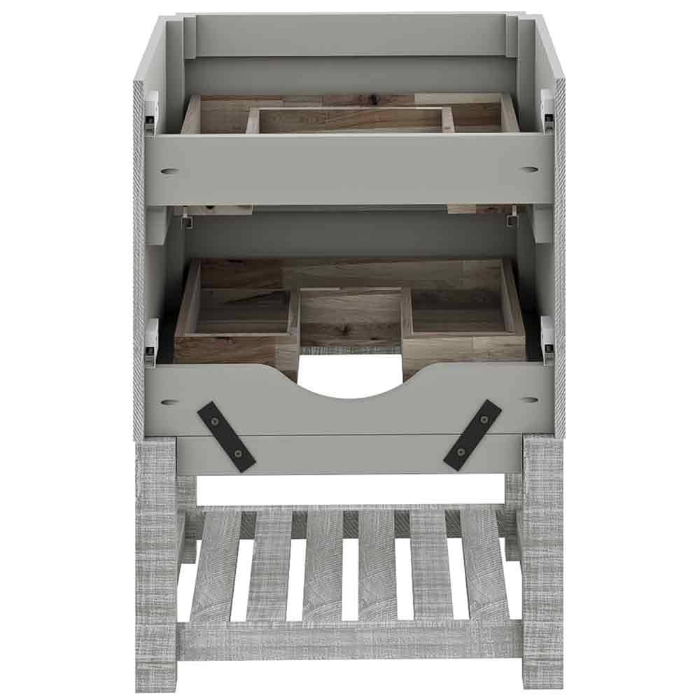 Sage Gray 46" Double Sink Freestanding Acacia Wood Bathroom Vanity