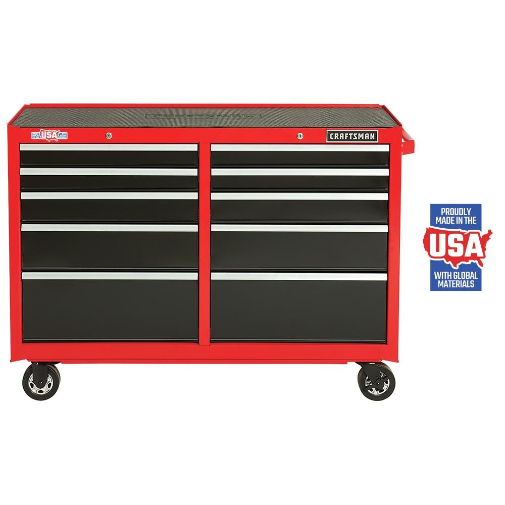 2000 Series 52-in W x 37.5-in H 10-Drawer Steel Rolling Tool Cabinet (Red) | - CRAFTSMAN CMST25210RB