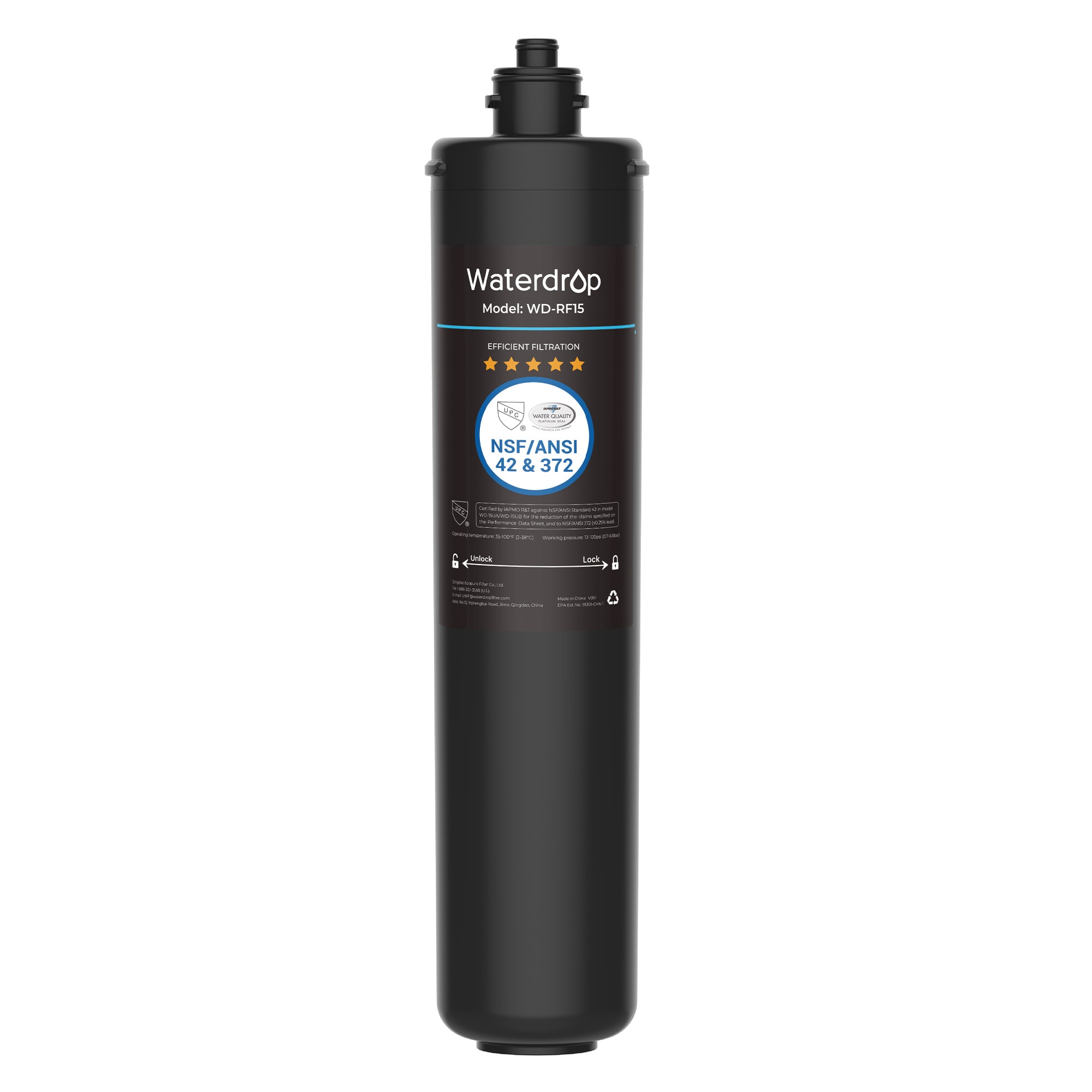 Waterdrop B-WD-RF15 Under Sink Water Filter Under Sink 24-Months Replacement Filter