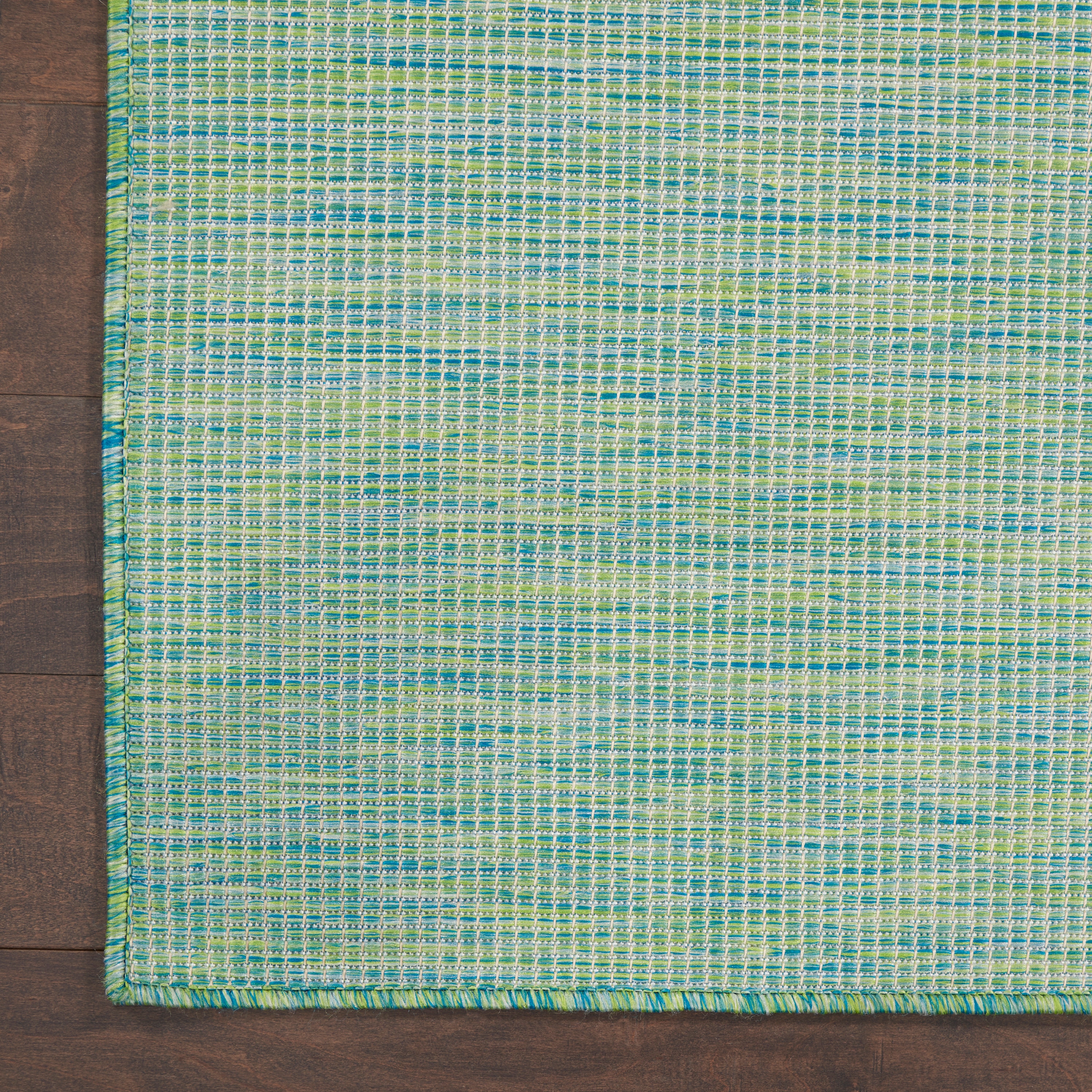Sereno Blue/Green Synthetic 8' x 10' Reversible Outdoor Rug