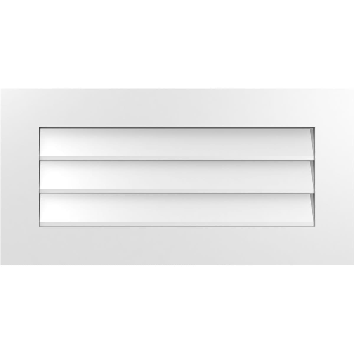 Ekena Millwork GVPVE32X1601SN 32-Inches x 16-Inches Off-white Rectangle PVC Gable Louver Vent
