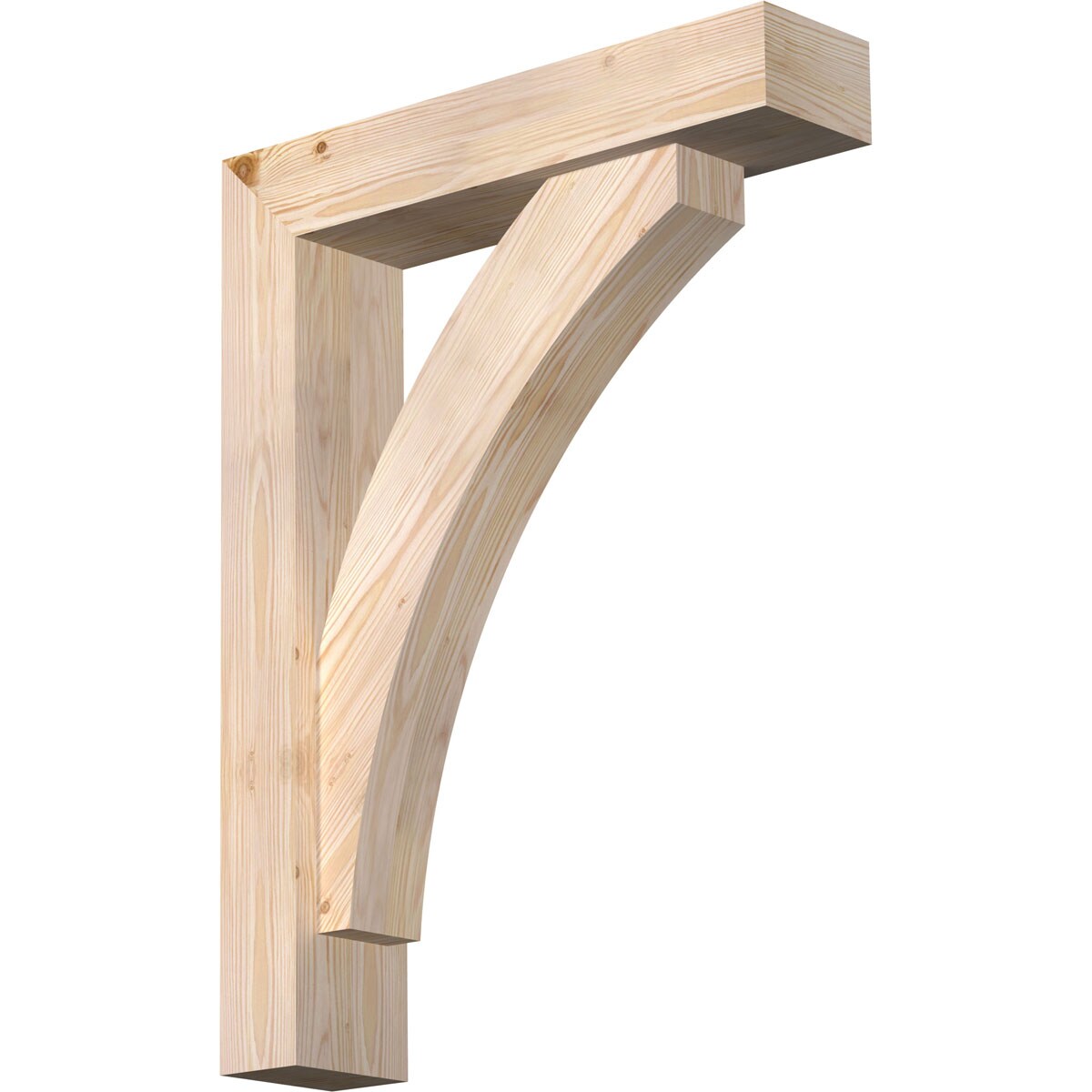 Ekena Millwork 1464147 Thorton Block Smooth Bracket with Offset Brace 5-1/2-in x 24-in x 32-in Douglas fir Brown Wood Standard bracket