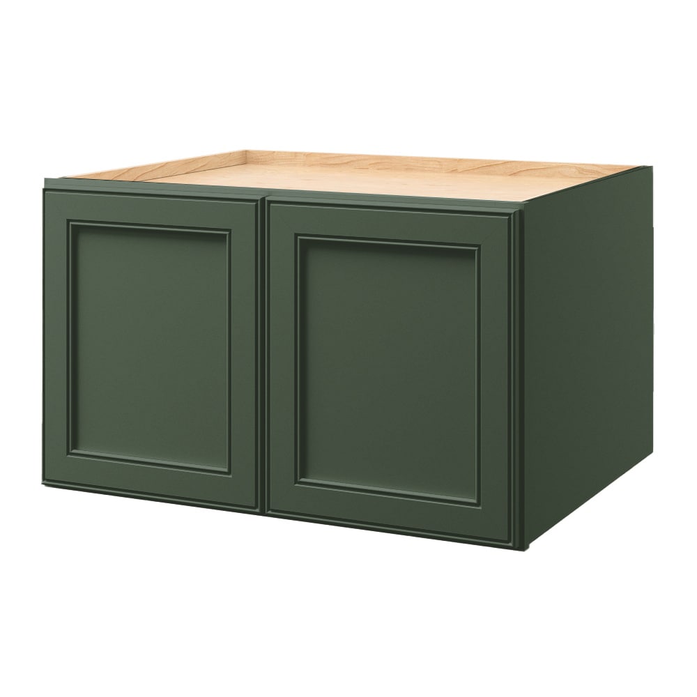 allen + roth Heathrow 36-in W x 12.125-in H x 24-in D Sage Wall Fully Assembled Cabinet (Recessed Panel Square Door Style)