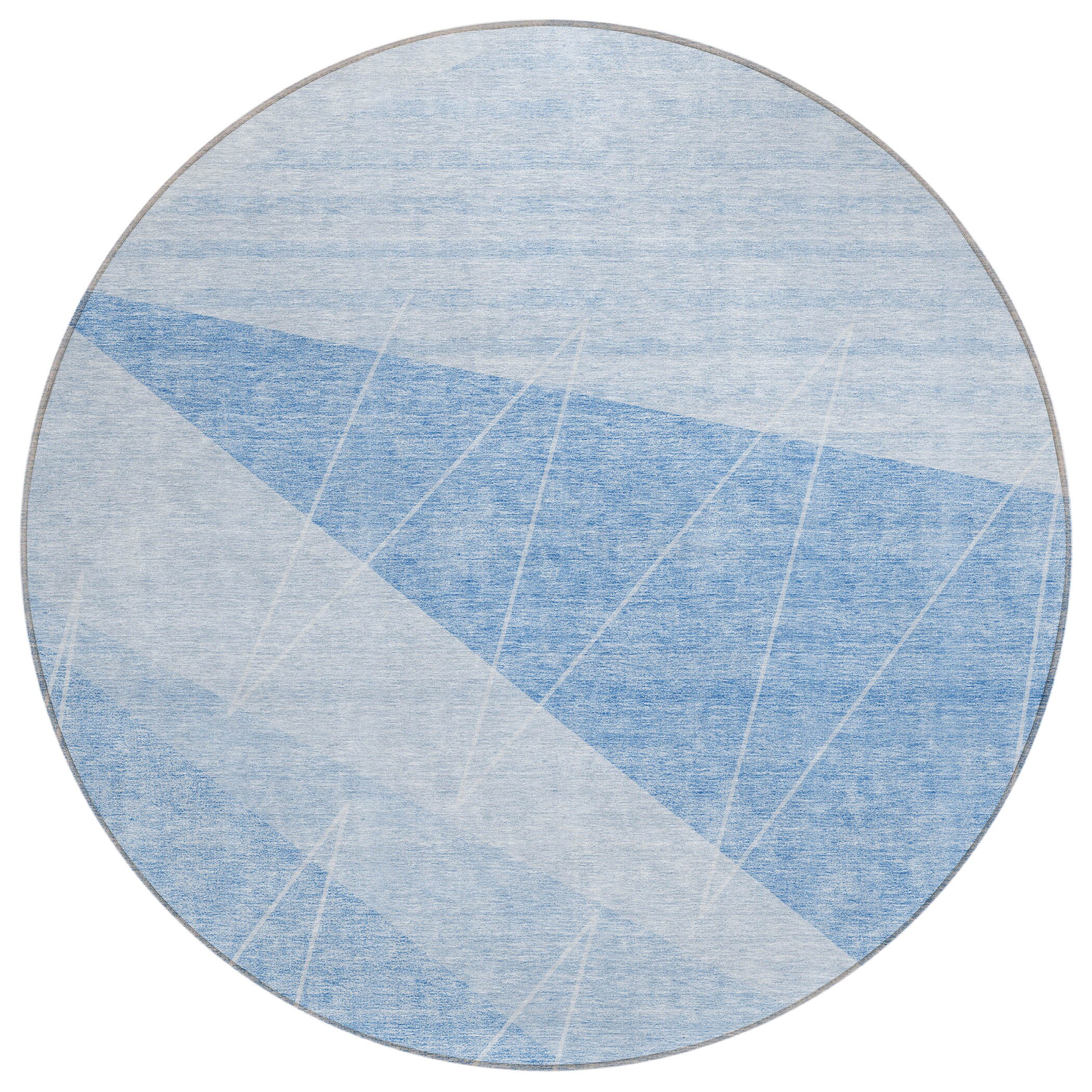 Addison Rugs ACN706SK8RO Chantille ACN706SK 8 x 8 (ft) Polyester Sky Round Indoor/Outdoor Geometric Machine washable Area rug