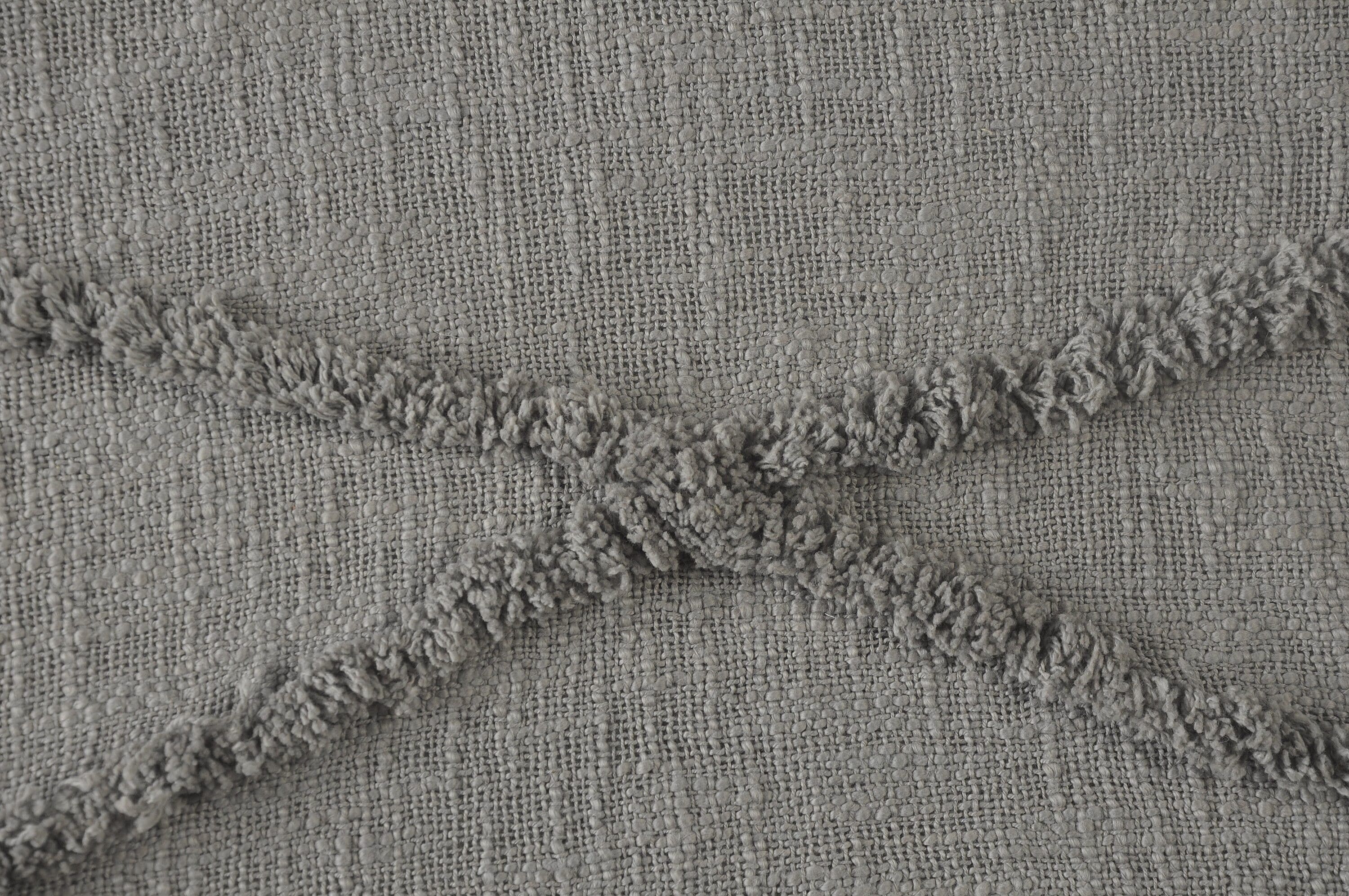 Light Gray Knitted Cotton Throw Blanket 50" x 60"