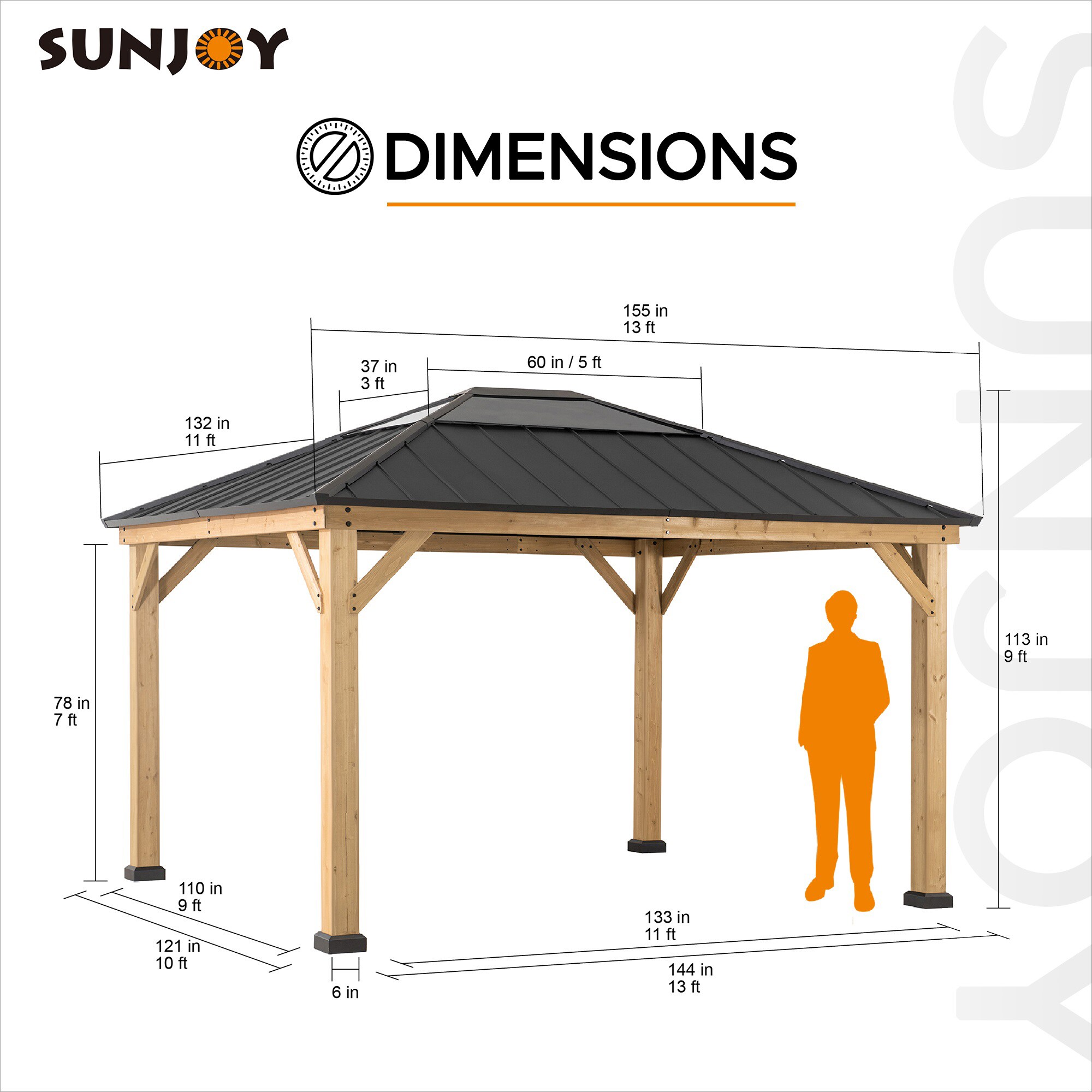 Sunjoy A102005801 Wood-Resin-Gazebos - View #4