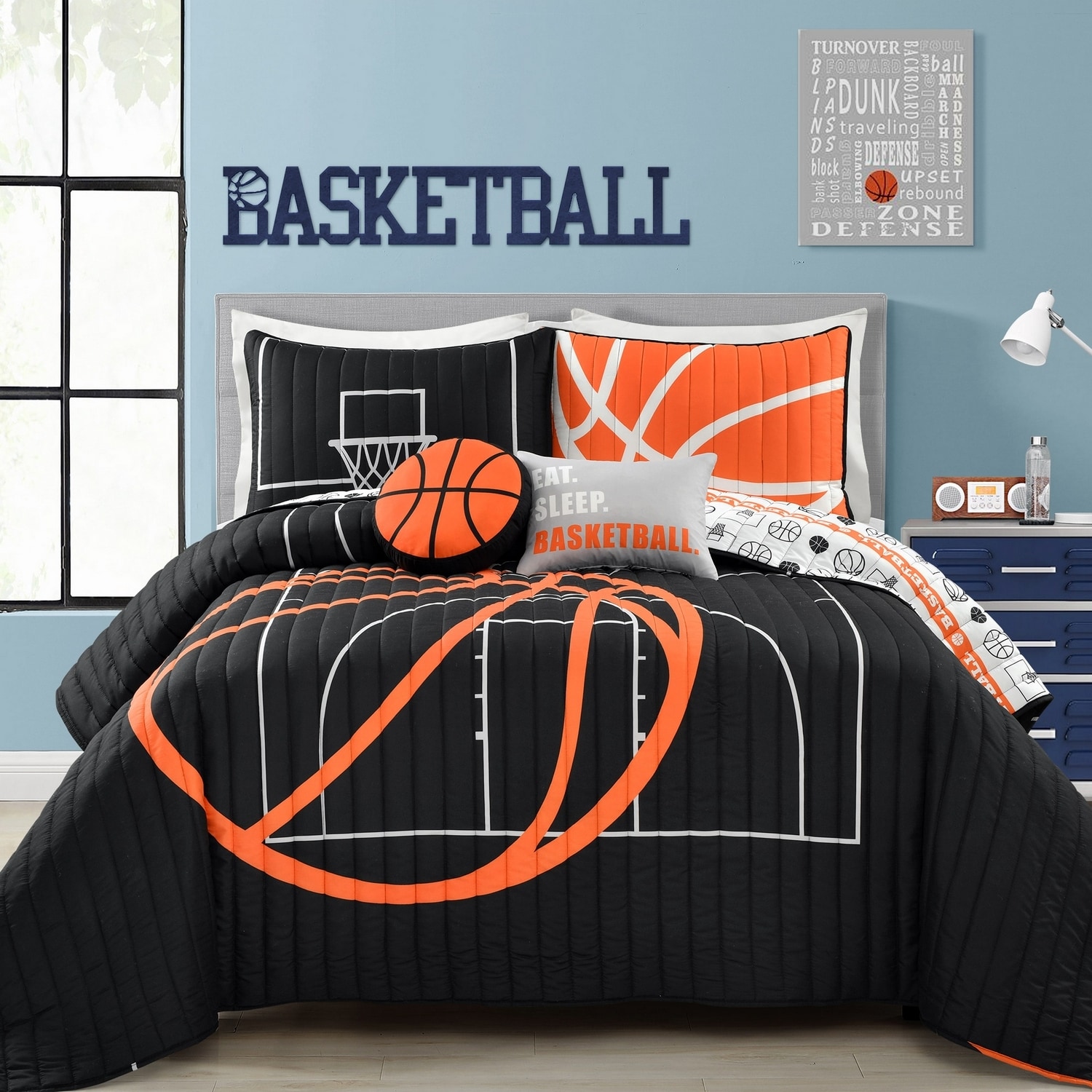 Lush Decor 16T006078 Black Graphic print Reversible Full/Queen Quilt