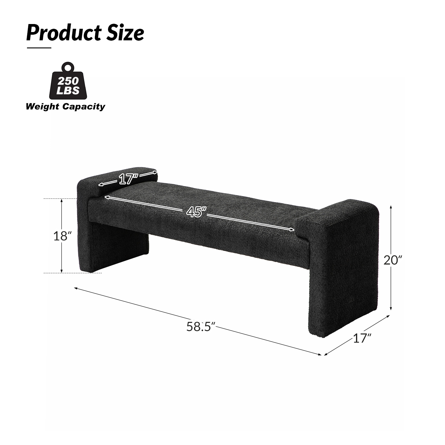 14 Karat Home BEJK0788-BLK bench - View #8