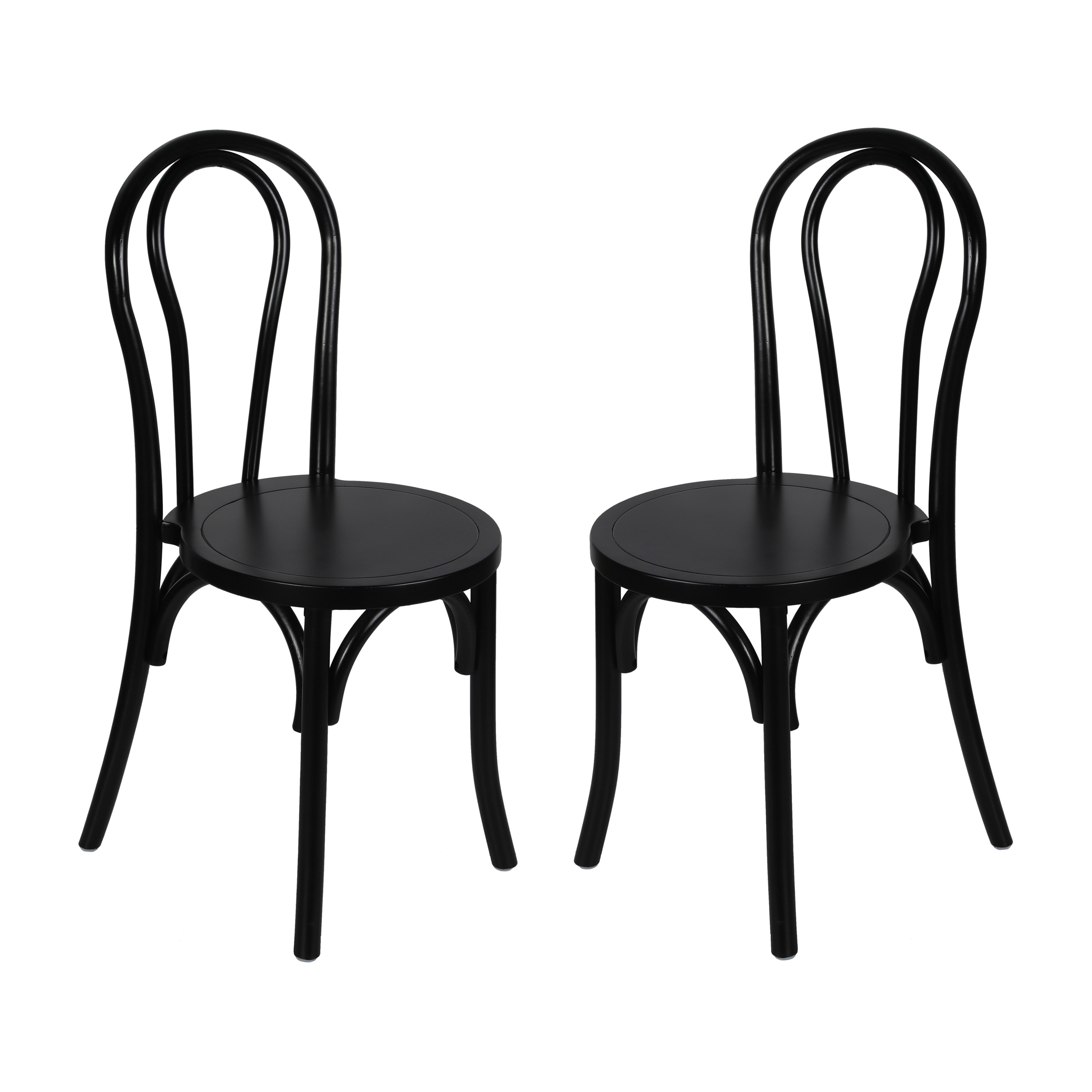 Flash Furniture 196861160981 Betsy Commercial Grade Black Thonet Style Solid Wood Stackable Dining Chair - Set of 2