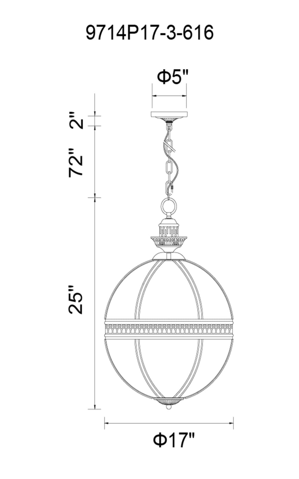 CWI Lighting 9714P17-3-616 b090015 - View #2