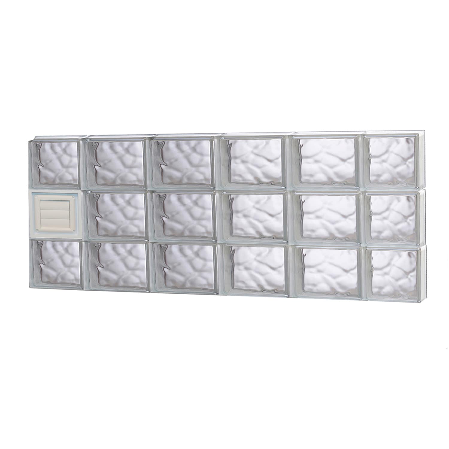 REDI2SET D4418DC Wavy Glass 42-1/2-in x 17-1/4-in Frameless Replacement Dryer vent Glass Block Window
