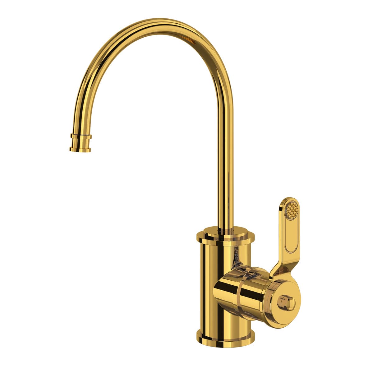Rohl U.1633HT-ULB-2 Armstrong 0.5 GPM Deck Mount High Arc Filtered Kitchen Faucet in Unlacquered Brass with Lever Handle