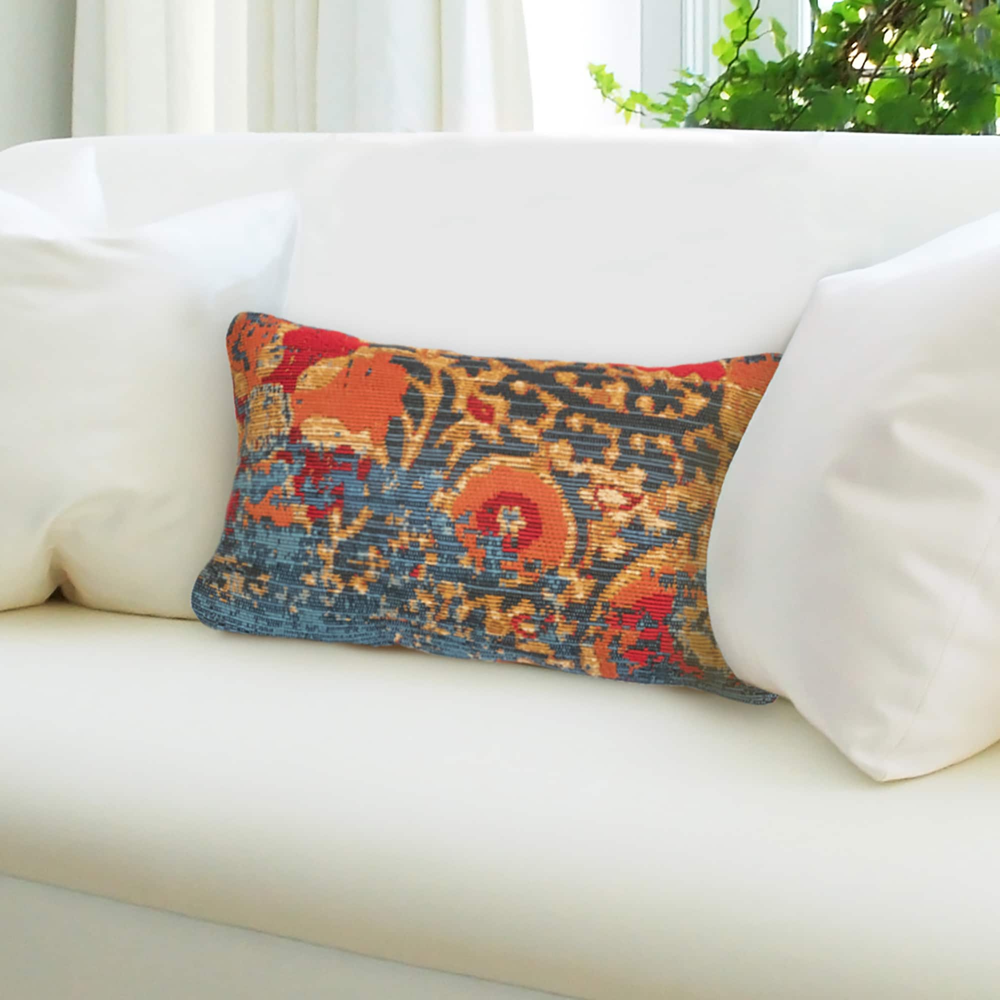 Liora Manne 7MR5S804603 Marina 12-in x 18-in Blue Rectangular Indoor Decorative Pillow