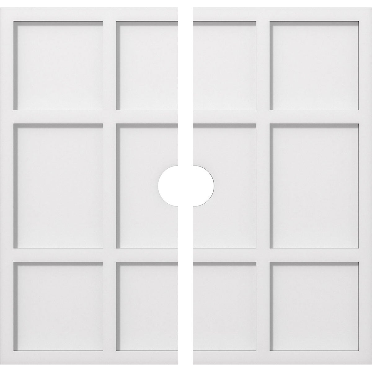 Ekena Millwork CMP26RK2-03000 Rubik 26-in W x 26-in L Contemporary White PVC Split Ceiling Medallion