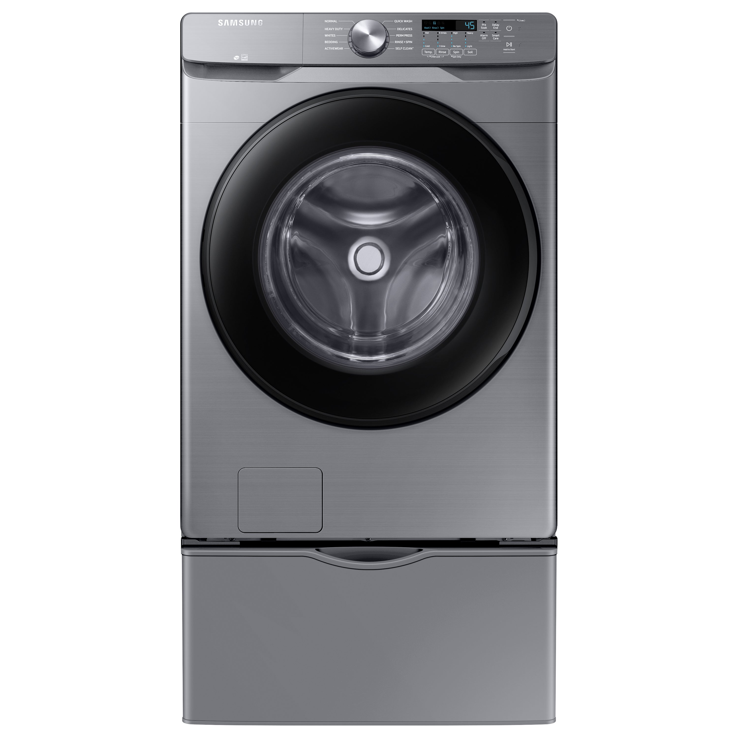 Samsung 4.5-cu ft High Efficiency Stackable Steam Cycle Smart Front-Load  Washer (Champagne) ENERGY STAR in the Front-Load Washers department at