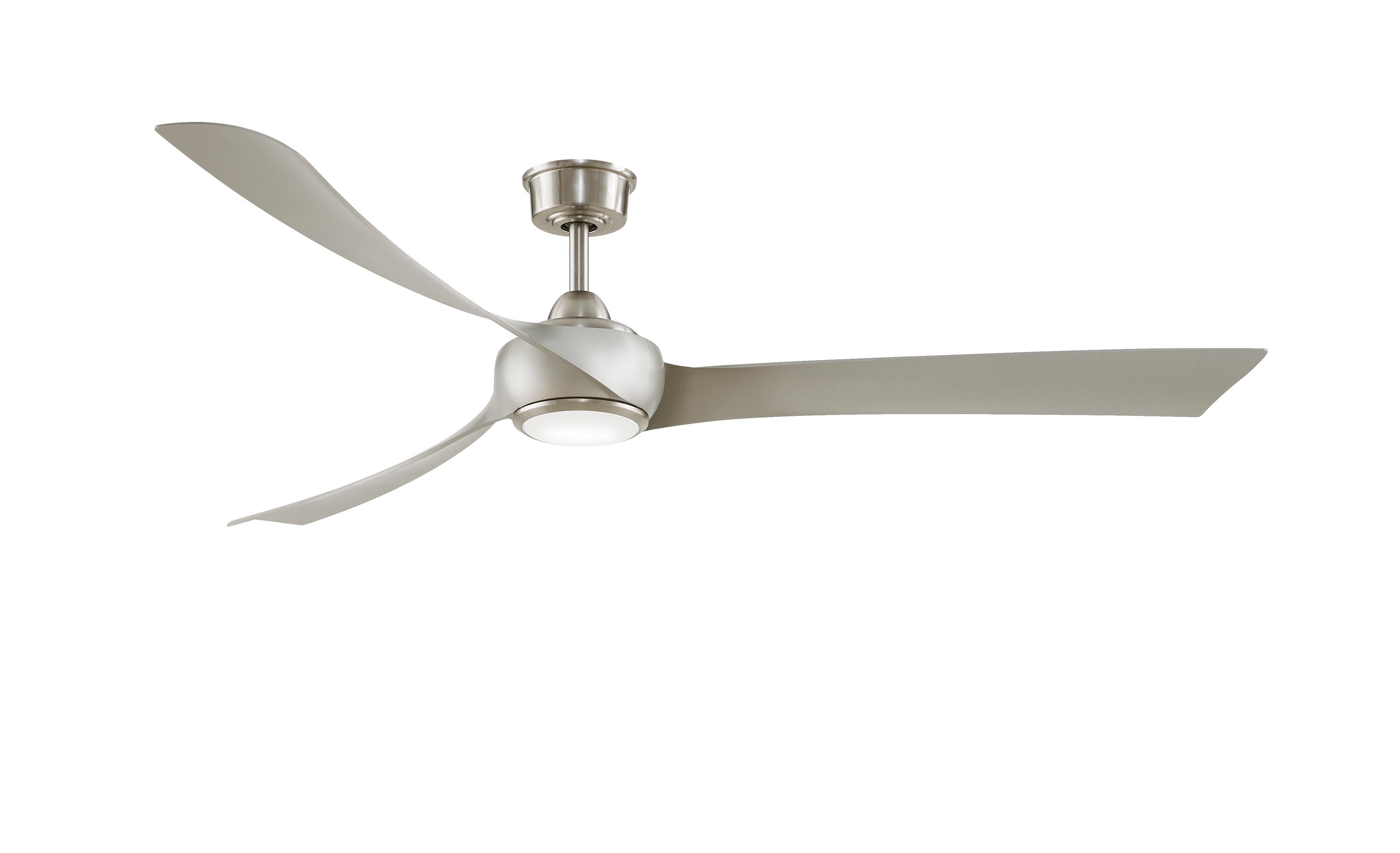 Fanimation FPD8531BN-72BN-LK Wrap Custom 72-in Brushed Nickel Color-changing Integrated LED Indoor/Outdoor Smart Ceiling Fan with Light and Remote (3-Blade)