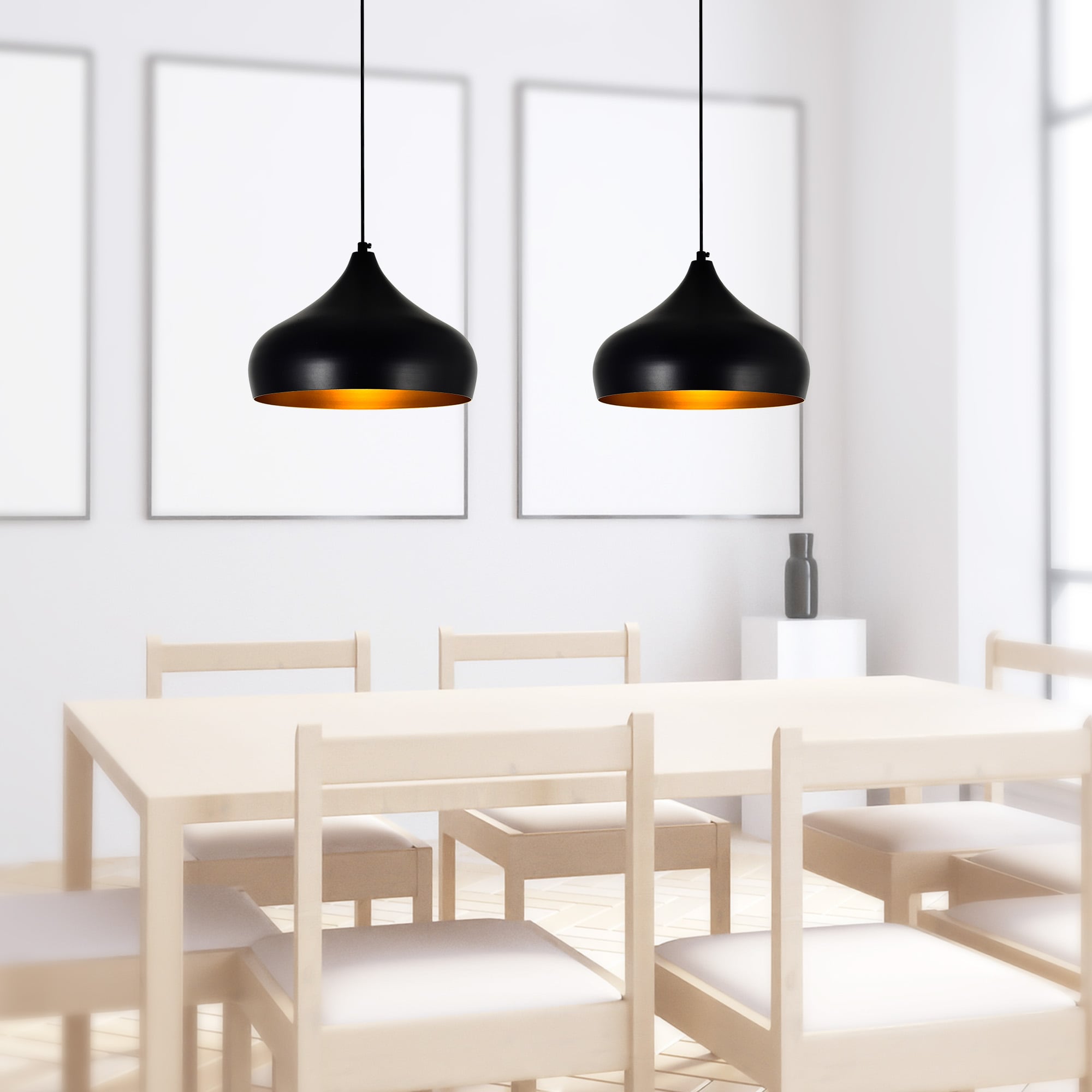 CWI Lighting 9633P13-1-101 Dynamic 1 -Light Black Modern/contemporary Dome Medium Hanging Pendant light