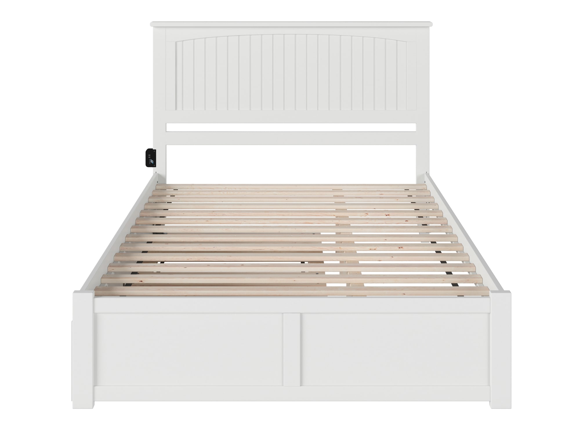 AFI Furnishings White King Wood Trundle Bed with USB Ports in the Beds ...