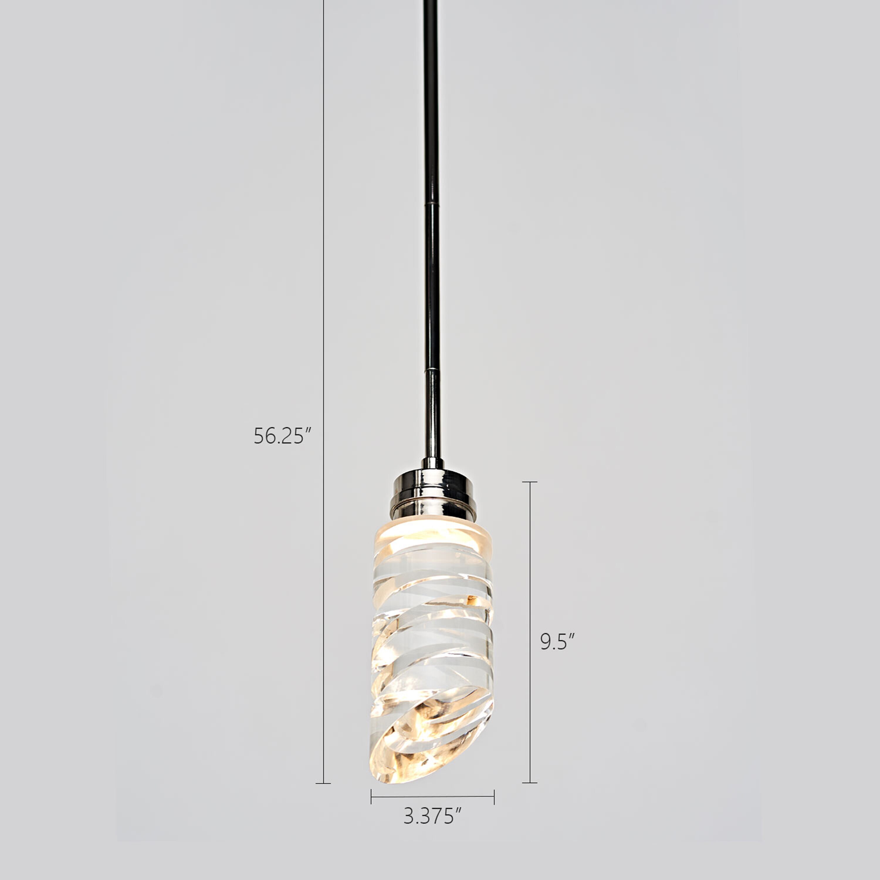 Elegant Mini LED Crystal Pendant Light in Polished Nickel