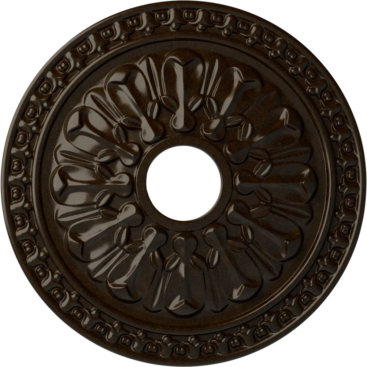 Ekena Millwork CM18WABZS Warsaw 18-in W x 18-in L Painted Bronze Polyurethane Whole Ceiling Medallion