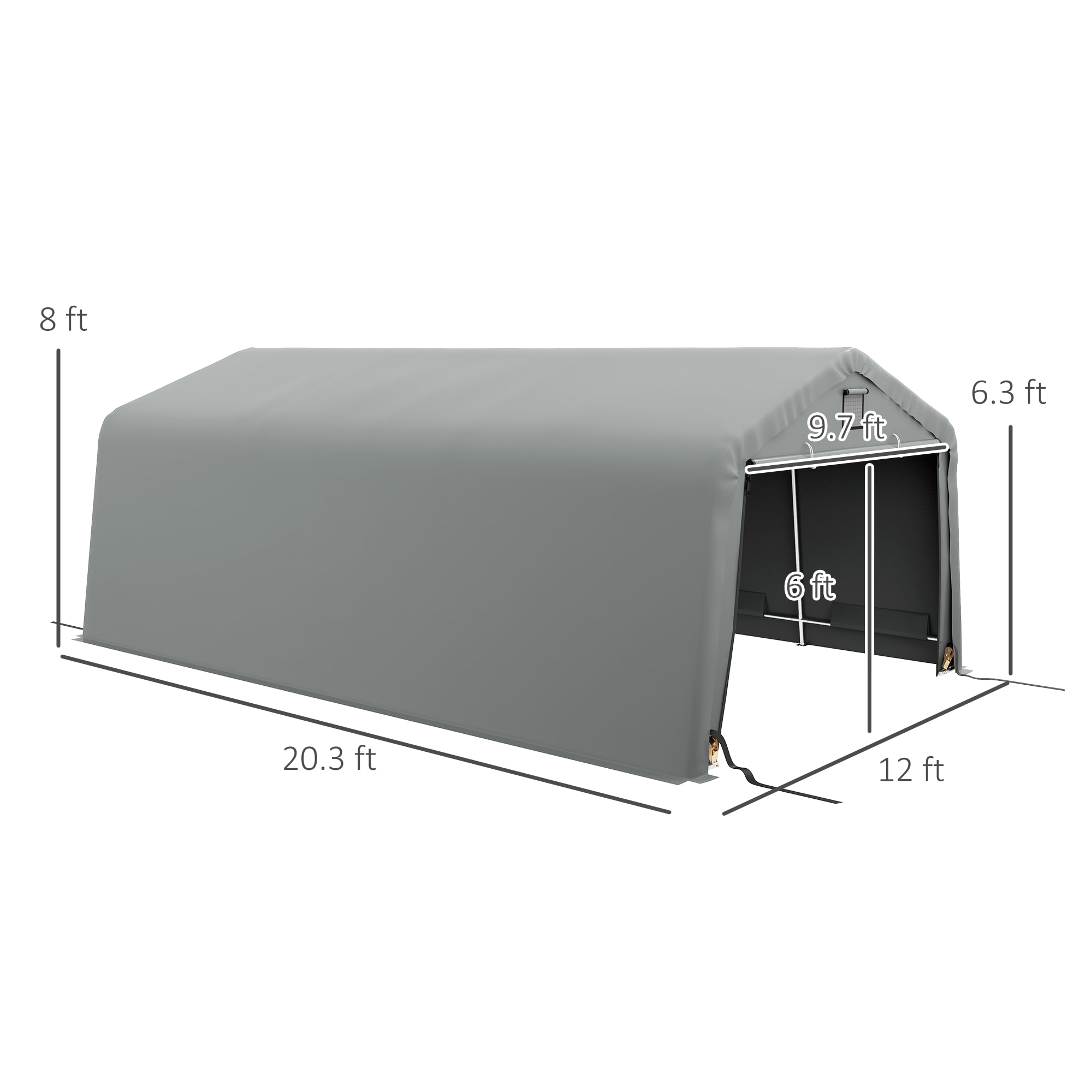 Outsunny 84C-451V00LG Carport-Covers - View #3