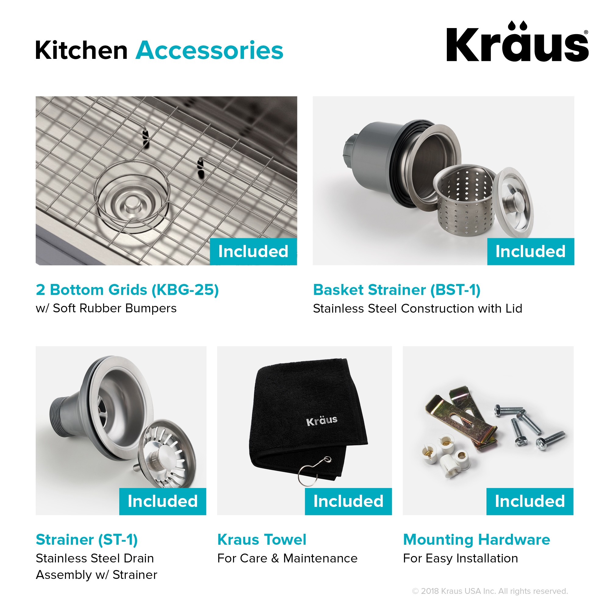 Kraus 32-inch Satin Stainless Steel Undermount Double Bowl Kitchen Sink