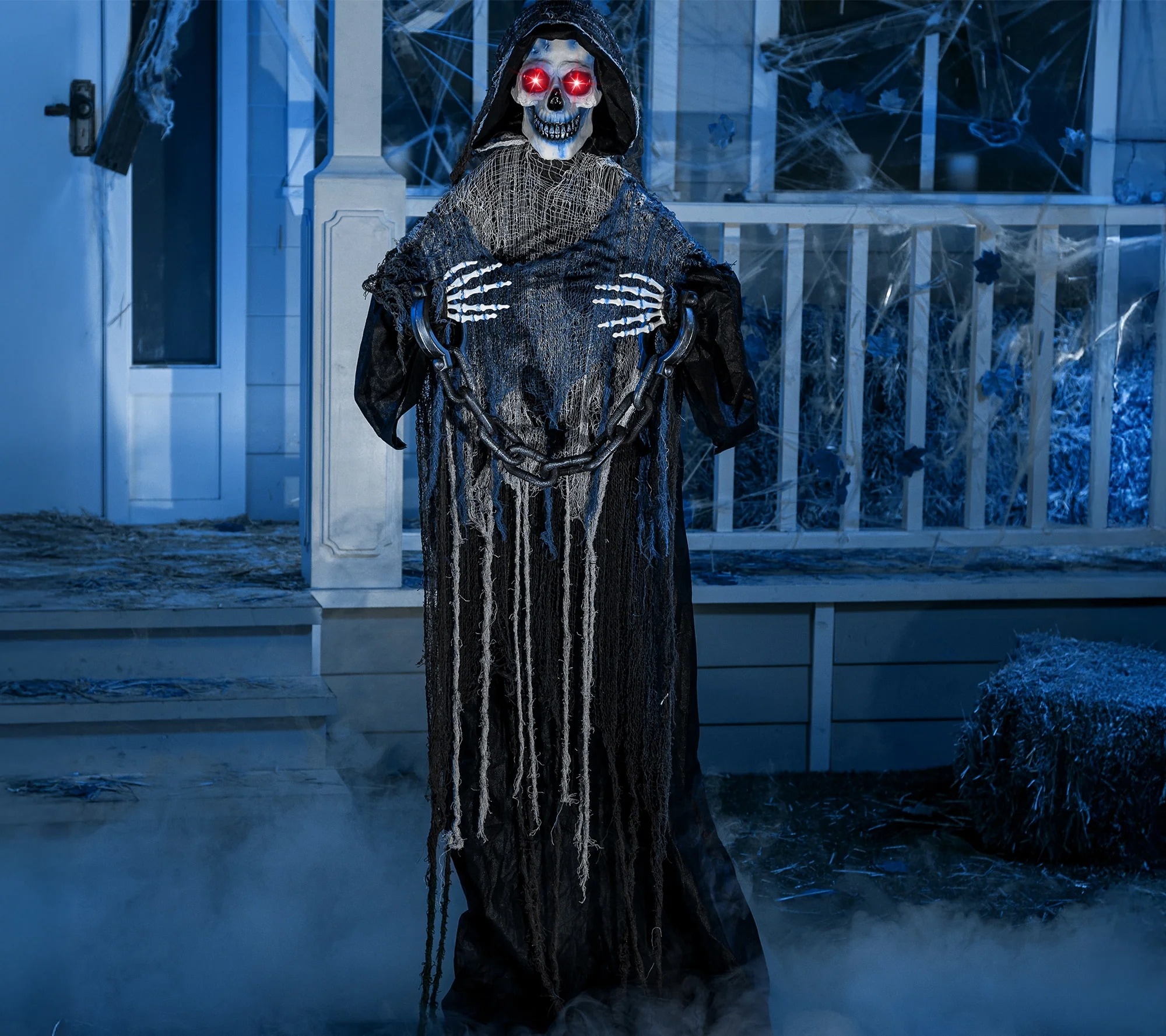 Joyfy 13573-B 5.6-ft Freestanding Motion Activated Screaming Lighted Grim reaper Animatronic