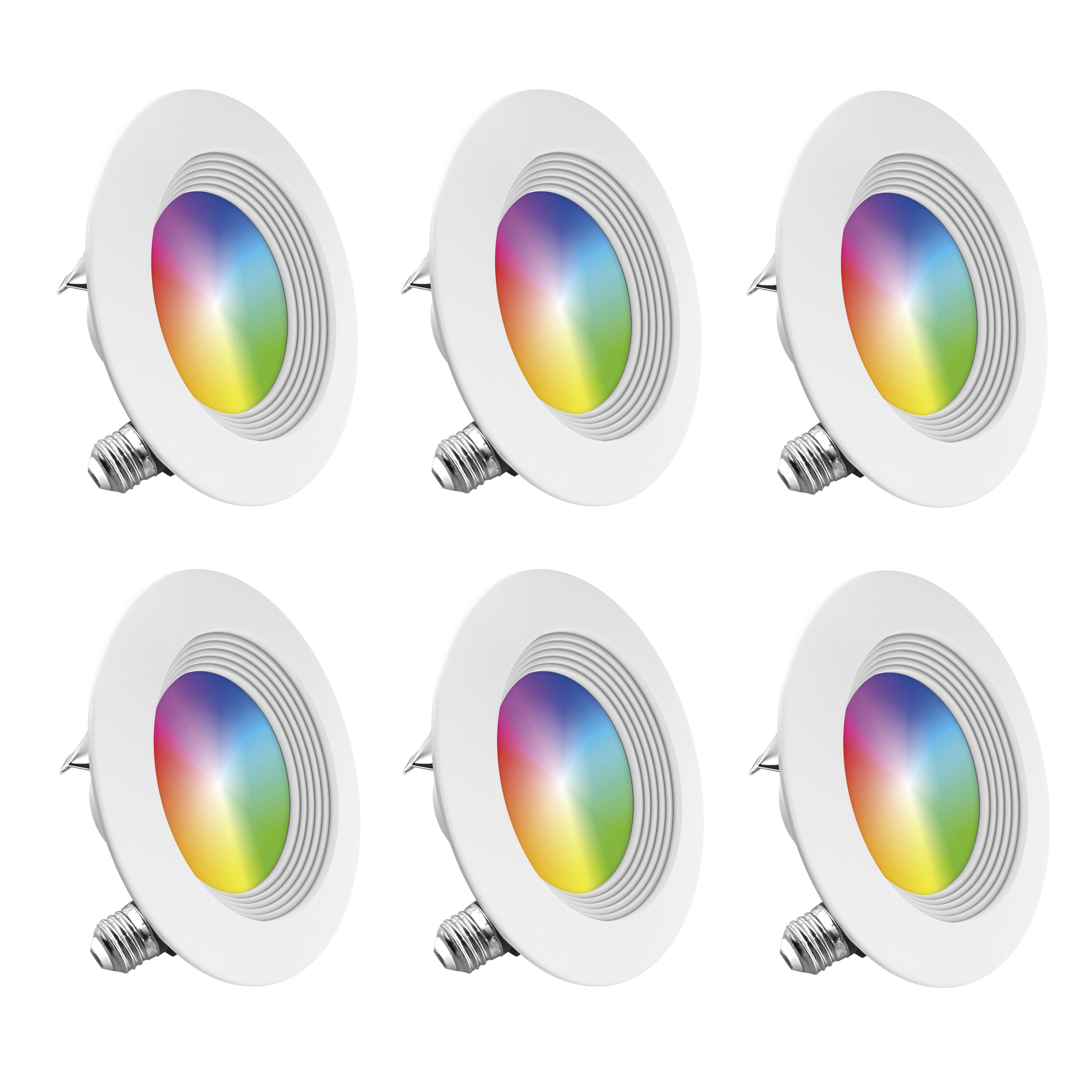 Infibrite IB-003-1-9W-HL-6PK Definitive Series 4-in LED Remodel or new construction White Airtight IC Baffle Recessed Light Kit