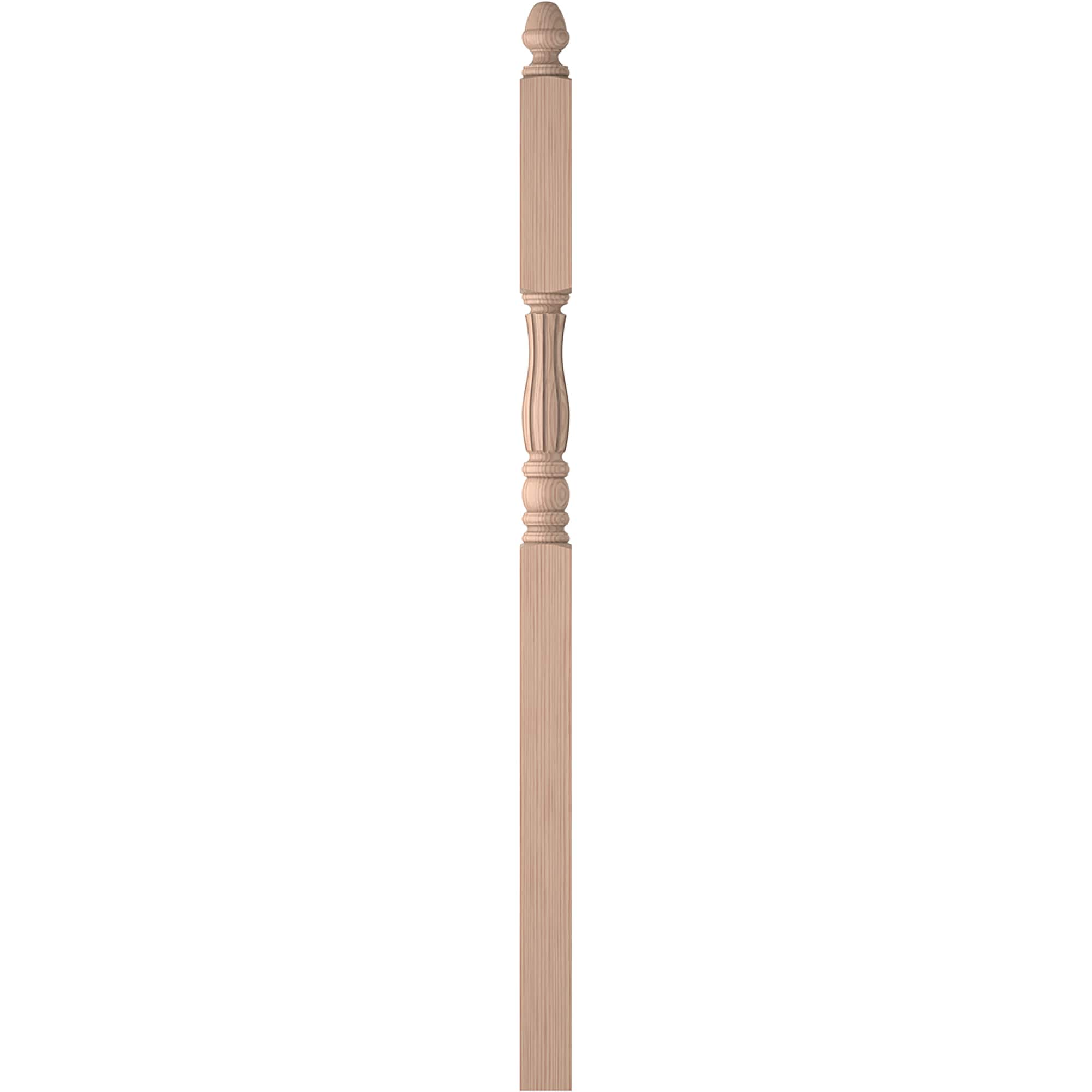 L.J. Smith Stair Systems LJF-3346-B Briarcliffe 3.5-in x 72.5-in Unfinished Beechwood Intermediate Stair Newel Post