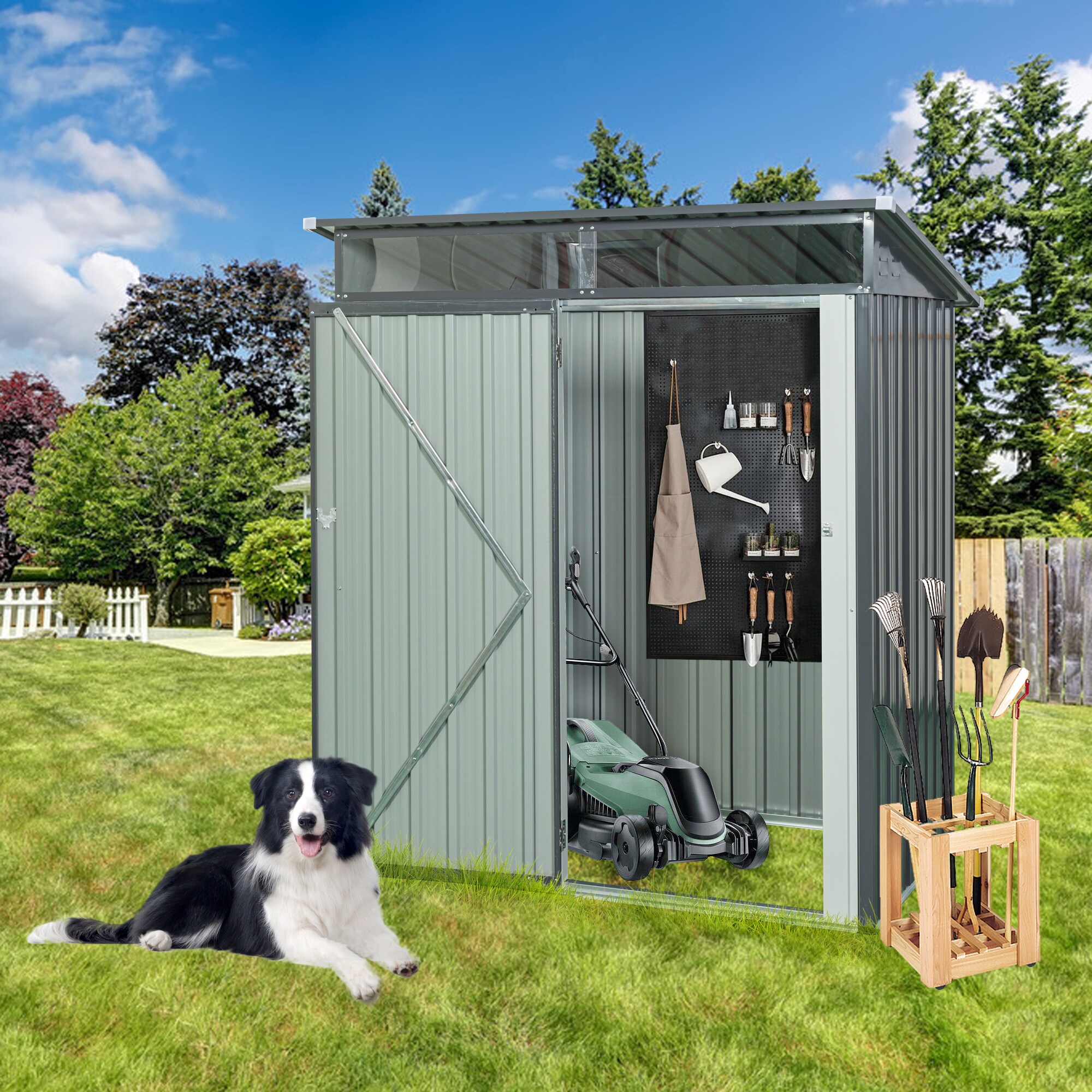 Clihome CL-WC5479BK Metal-Storage-Buildings-Sheds - View #2