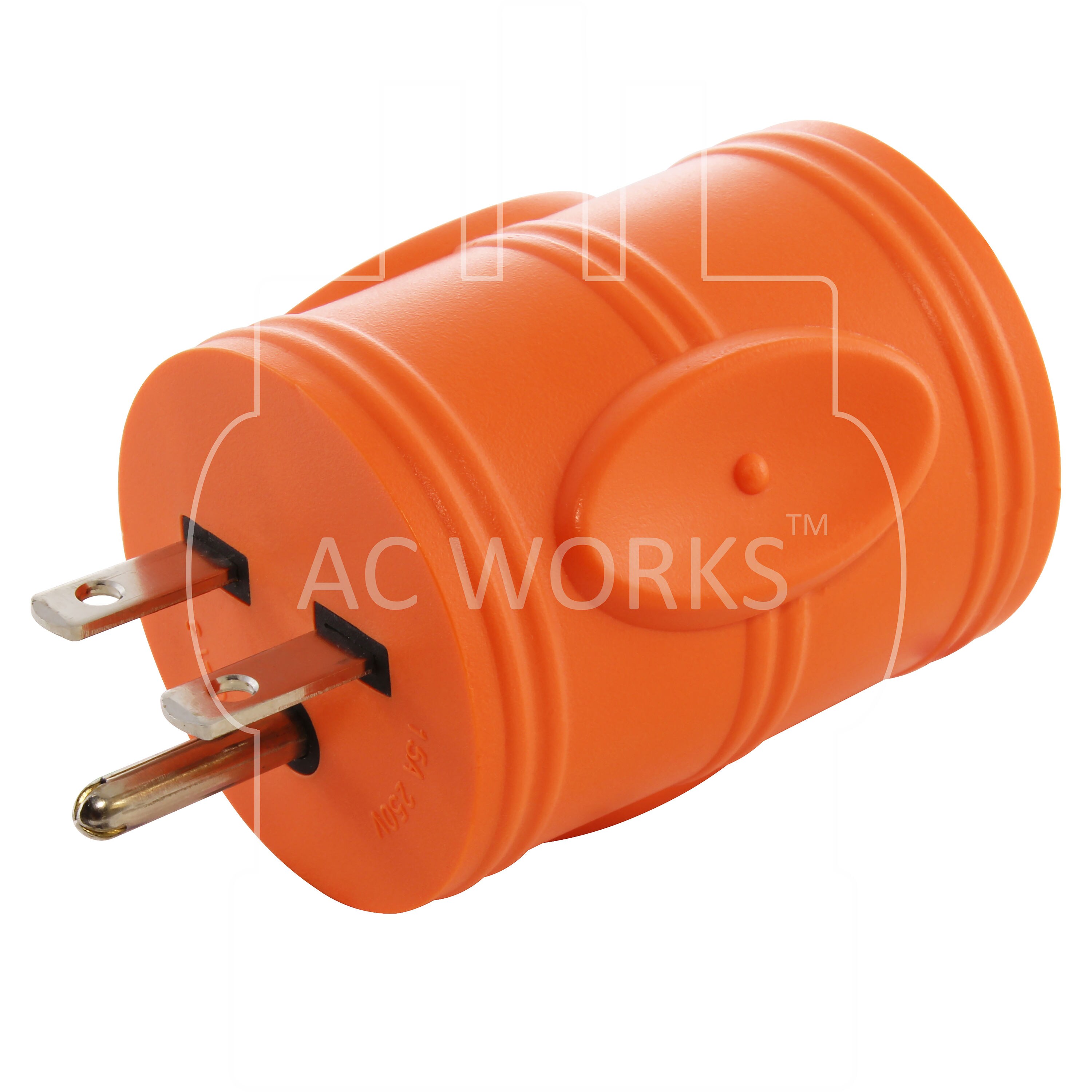 Ac Works Nema 6 15p To Nema L6 15r 15 Amp 3 Wire Grounding Single To Single Orange Basic Barrel 3450