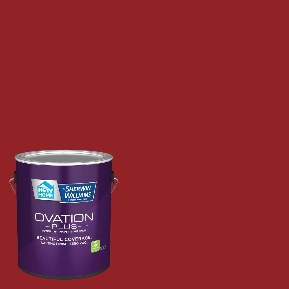 HGTV HOME by Sherwin-Williams 1011-2-2557218 Ovation Plus Satin Fabulous Red 1011-2 Latex Interior Paint Paint + Primer ( 1-gallon )