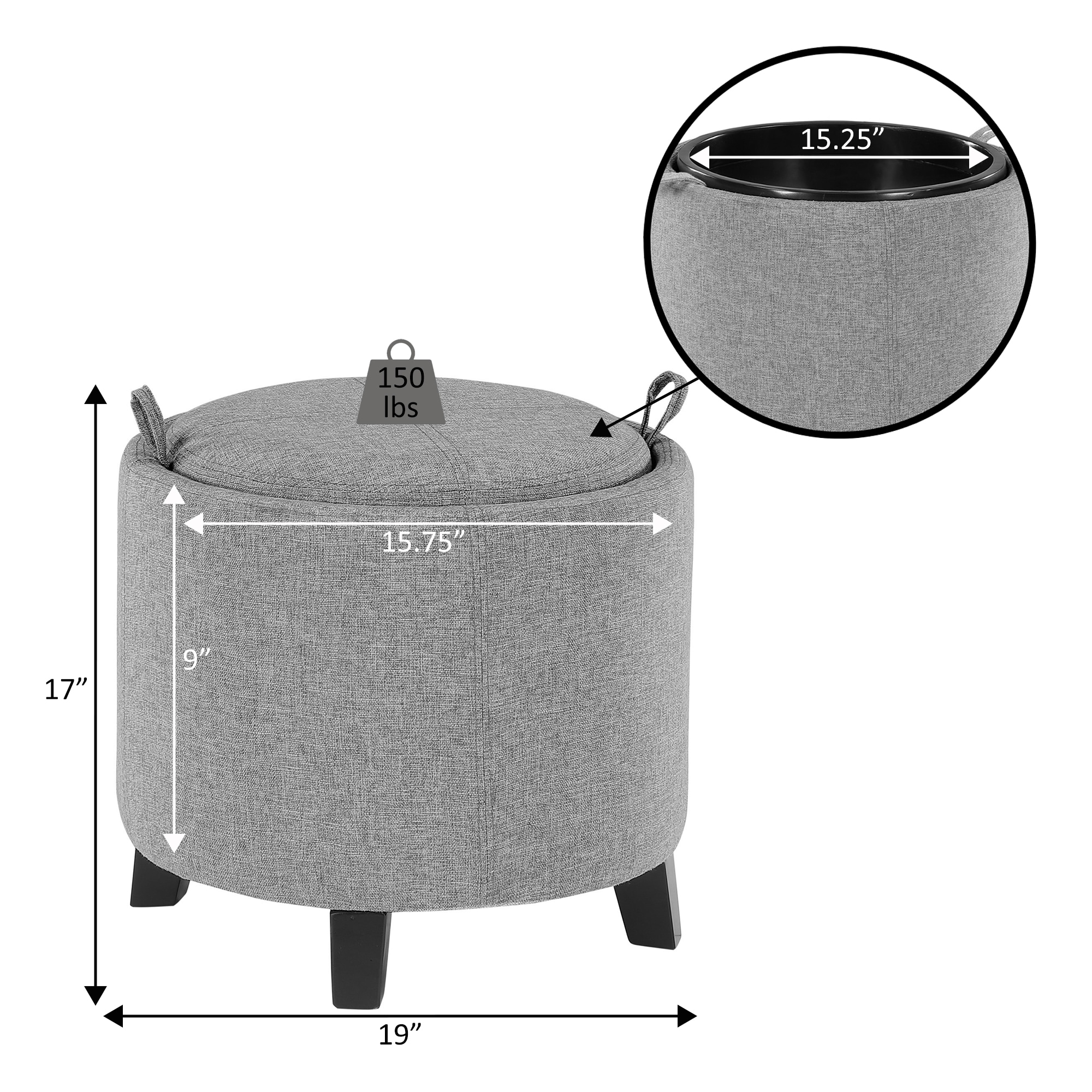 Convenience Concepts R8-221 Indoor-Ottomans - View #4