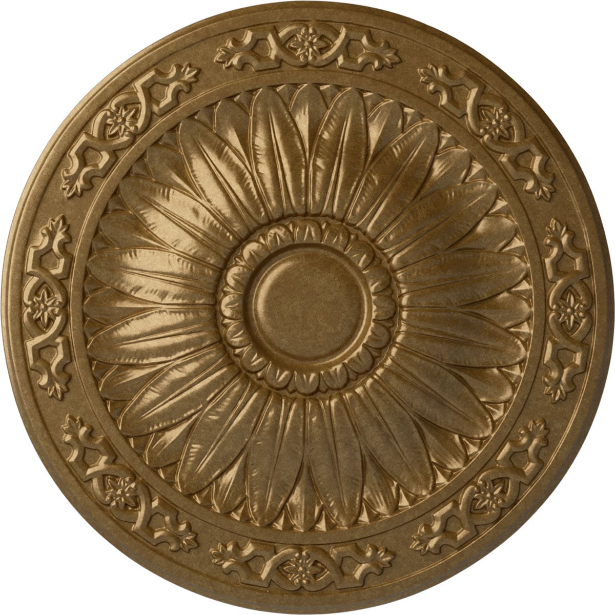 Ekena Millwork CM20LUPAS Lunel 20.25-in W x 20.25-in L Painted Pale Gold Polyurethane Whole Ceiling Medallion