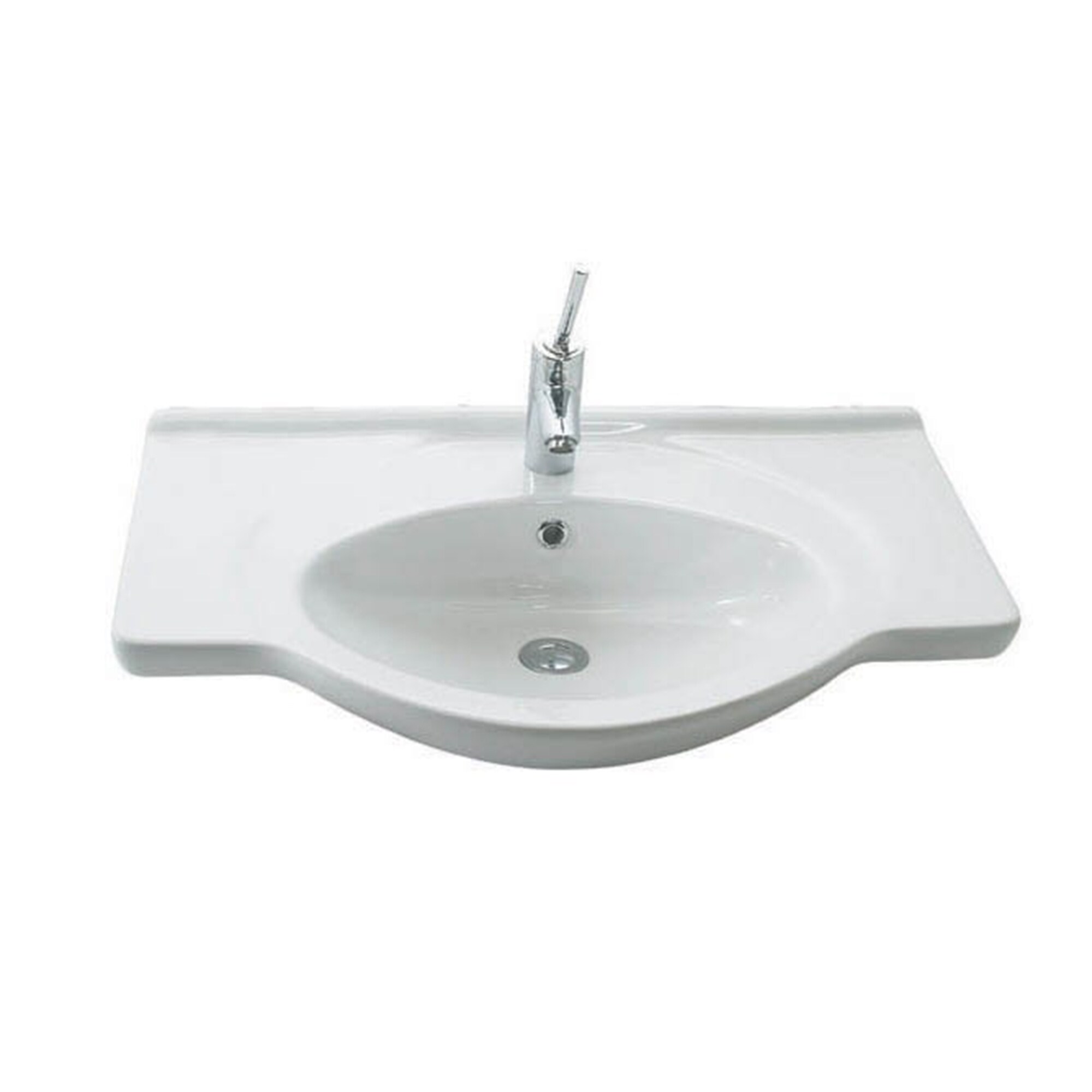 WS Bath Collections ETOL ET 075.03 Etol Ceramic White Ceramic Wall-mount Rectangular Modern Bathroom Sink (29.5-in x 19.7-in)