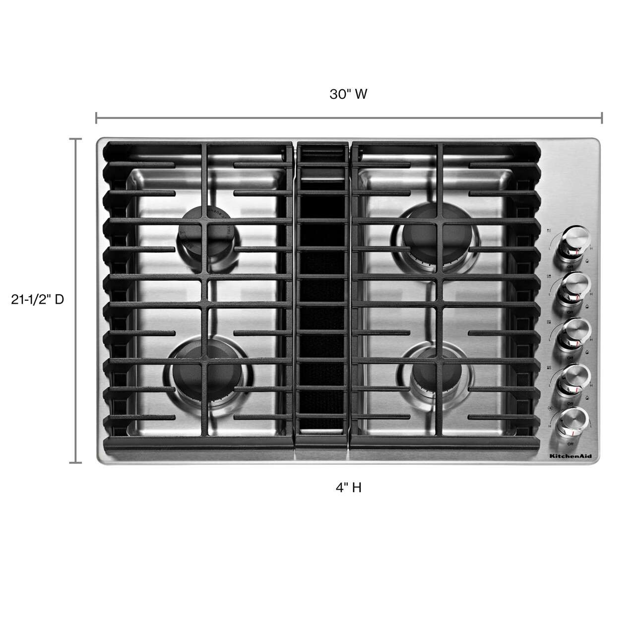 Gas Cooktop With Downdraft Exhaust