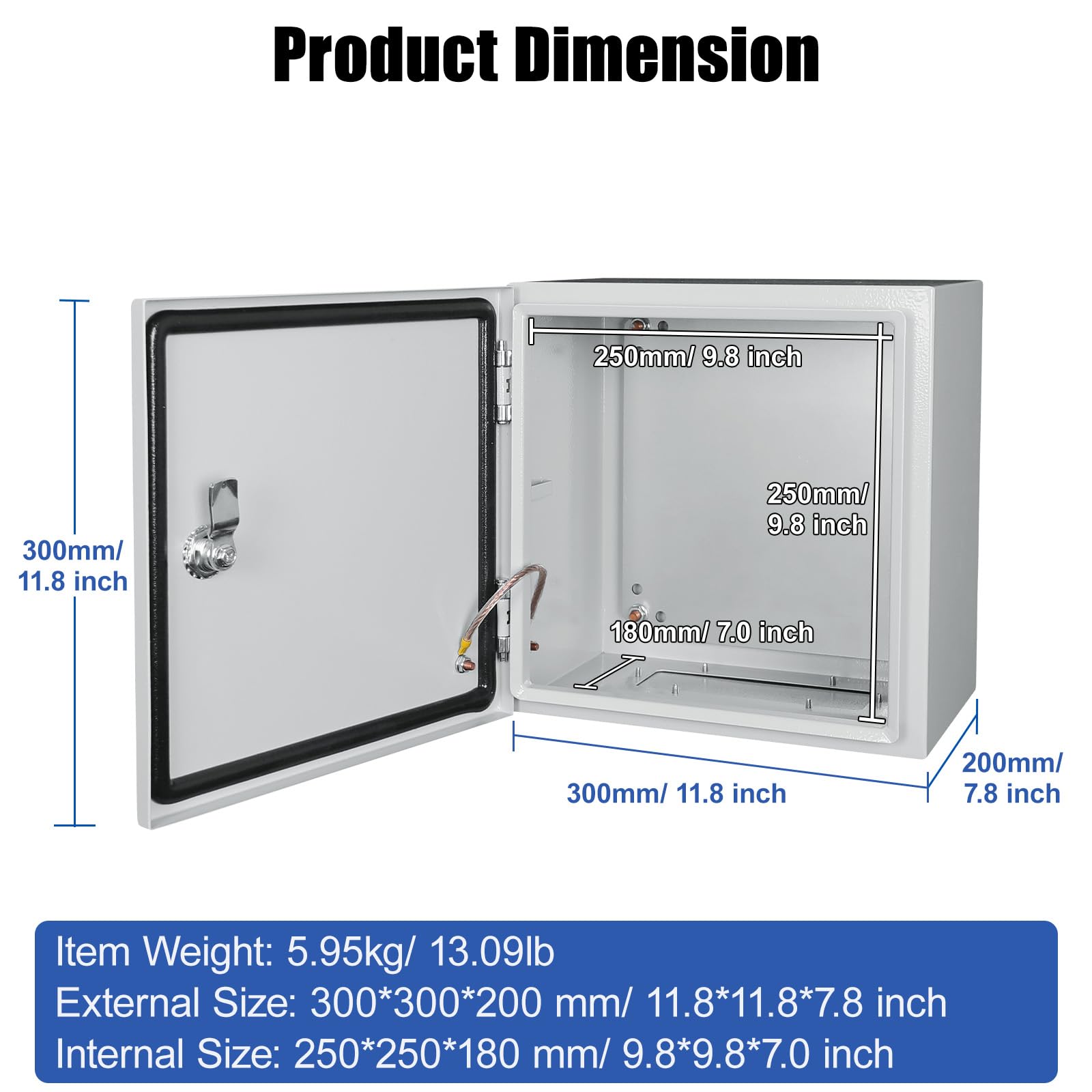 LILILIAN FMY Electrical Box 12 x 12 x 8 Inch Steel Junction Box IP66 ...