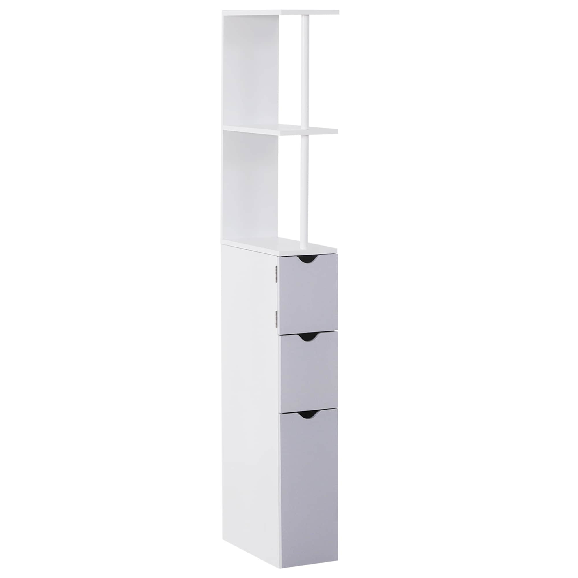 ZAKLOOP HOMCOM 6x53.5x13 White MDF Freestanding Linen Cabinet
